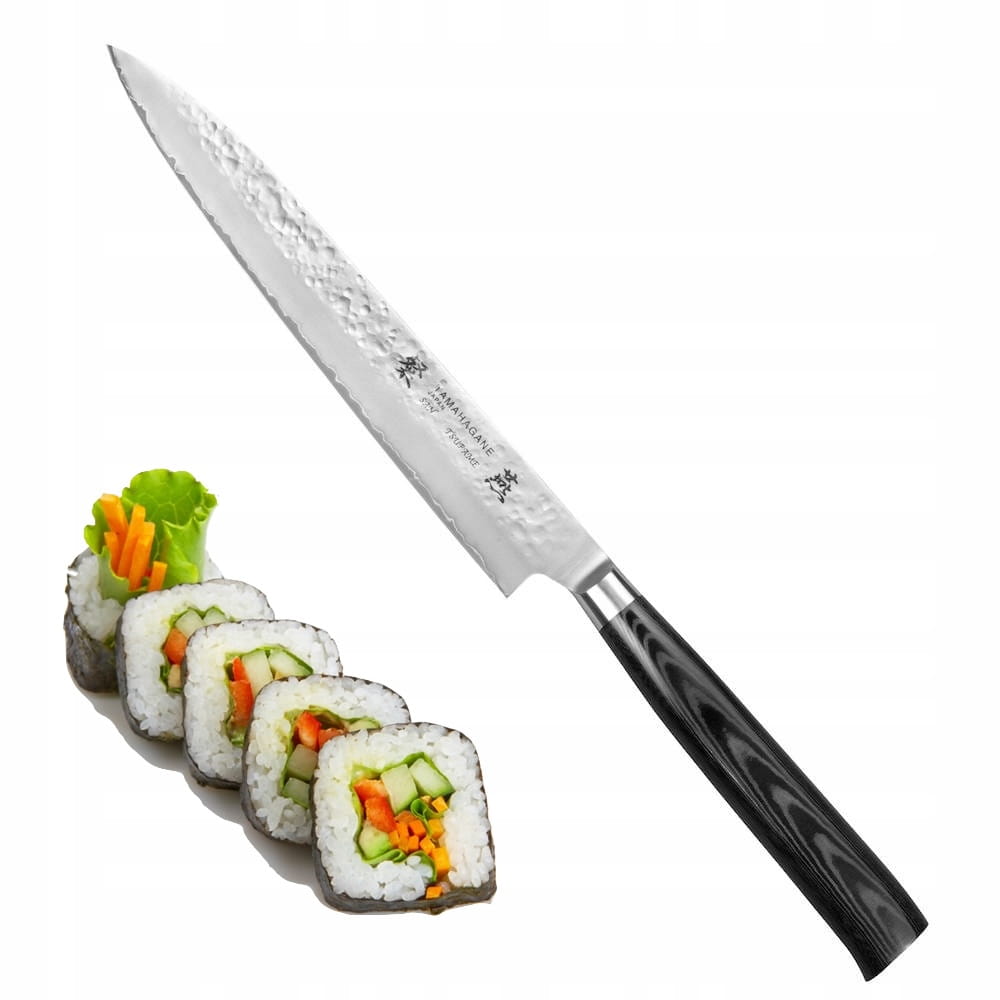Tamahagane Tsubame Black VG-5 Japonský kuchynský nôž Sashimi na sushi 21 cm