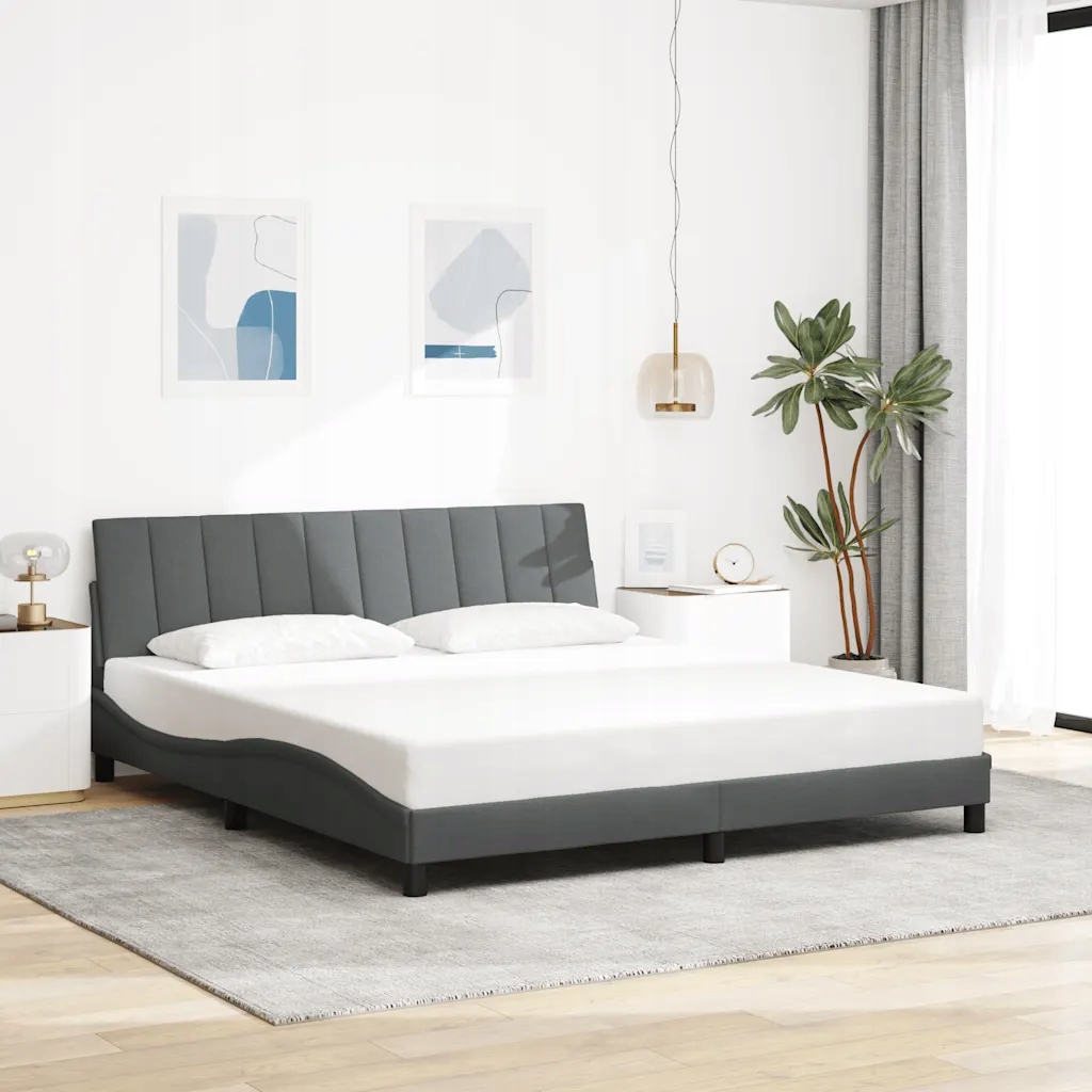 Rám postele bez matrace Hanko tmavě šedý 180 x 200 cm textil Šedá 3310406