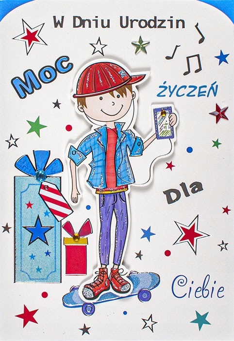 Kartka urodzinowa dla chłopaka nastolatka lux M708