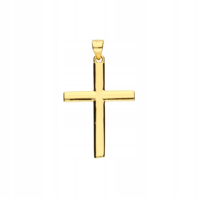 Elegantní přívěsek Křížek Stříbrný 925 Pozlacený 21x29mm 2.3g na řetízek