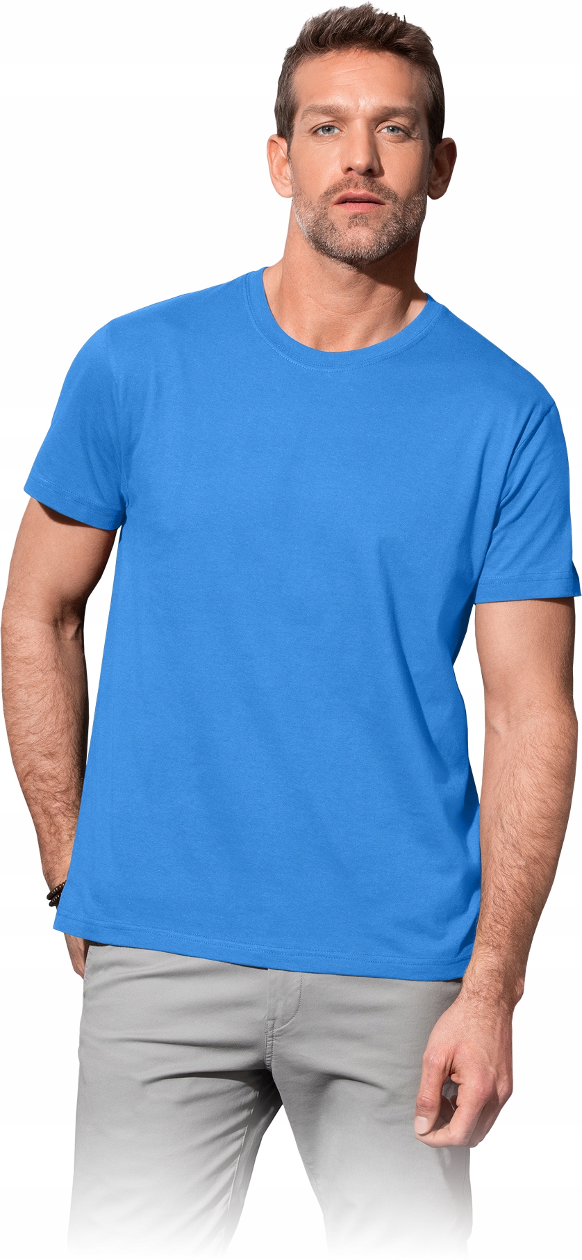 

T-shirt męski bawełniany bez szwów bocznych