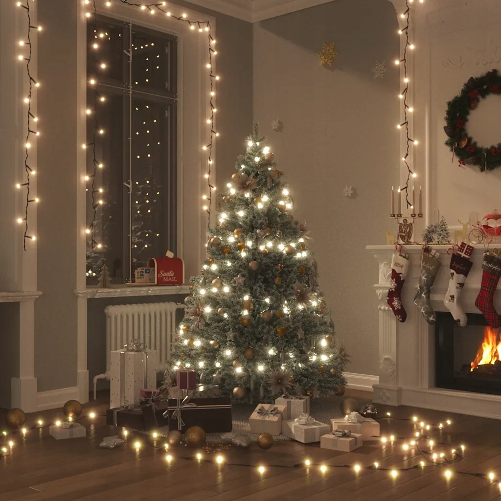 vidaXL Světelný Led řetěz s 300 Led diodami teplý bílý 30 m Pvc