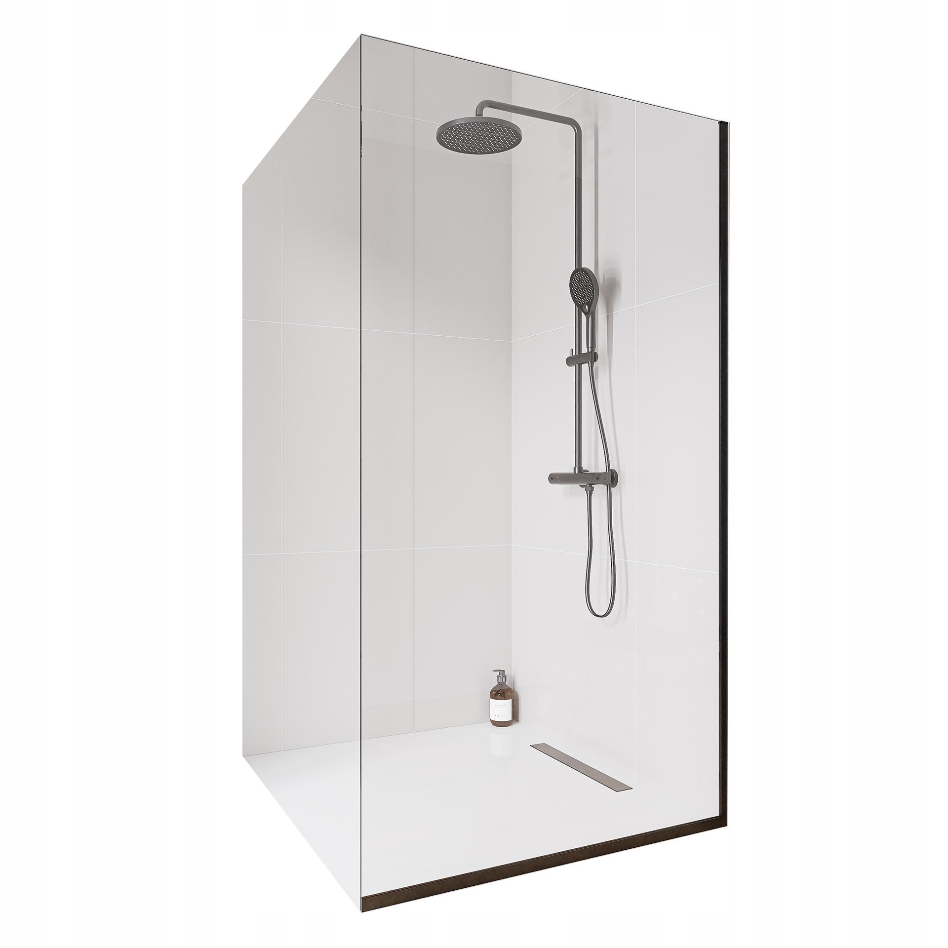 Ścianka prysznicowa Walk-In 10mm profil ścienny podłogowy 80cm EX102-2