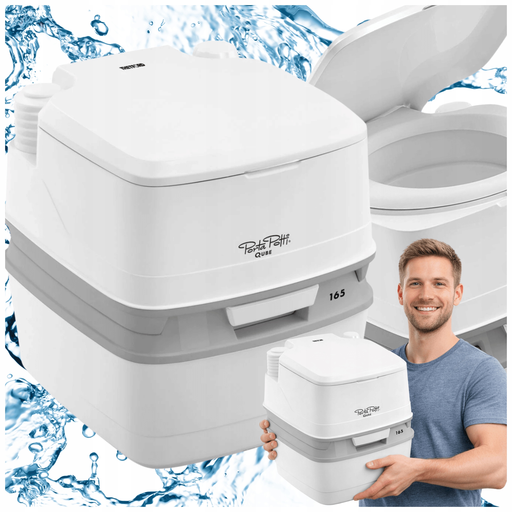 Lekka kompaktowa Toaleta turystyczna na Działke Biwak w podróży do kampera