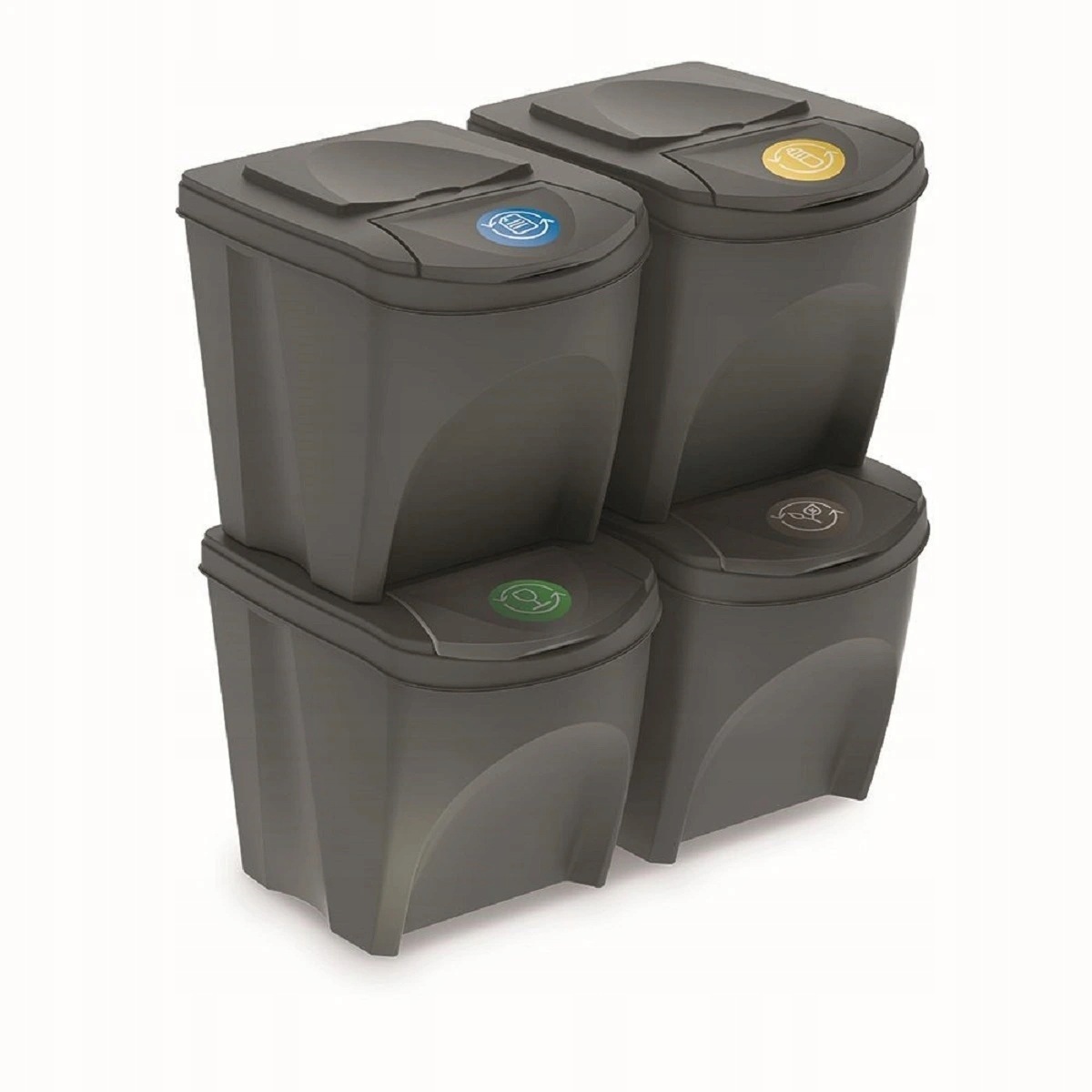 Sada odpadkových košů Sortibox, 4x25l