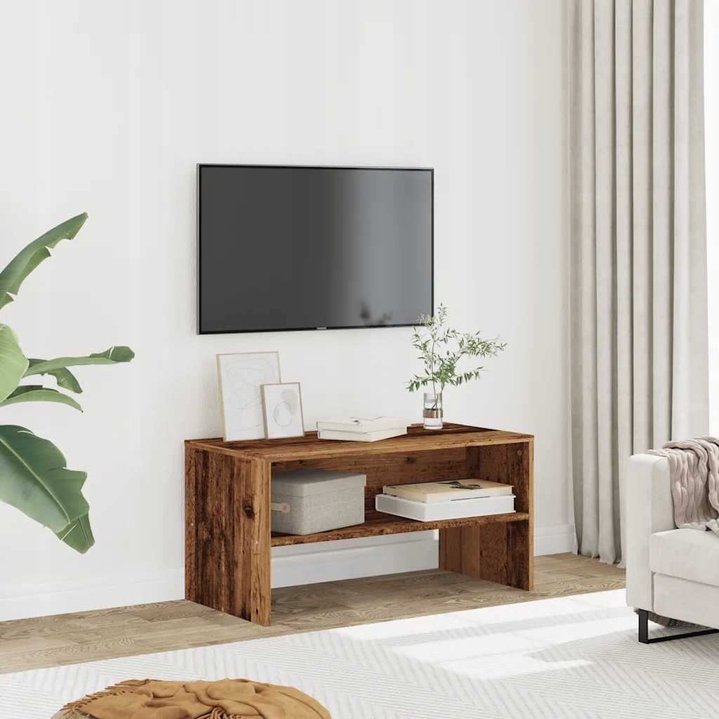 Tv stolek old wood 80 x 40 x 40 cm kompozitní dřevo Hnědá 855770