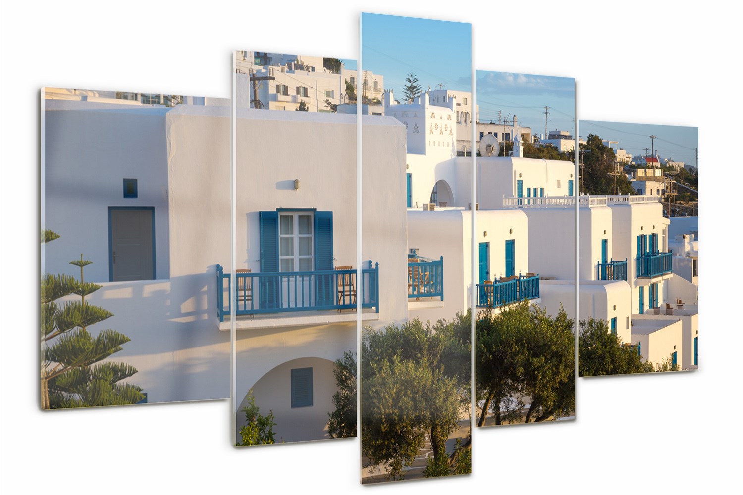 

Obraz szklany tryptyk do salonu Mykonos Grecja