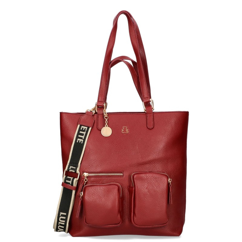 Dámská shopper Kabelka Lulu Castagnette Kožená bordó Kapsičky