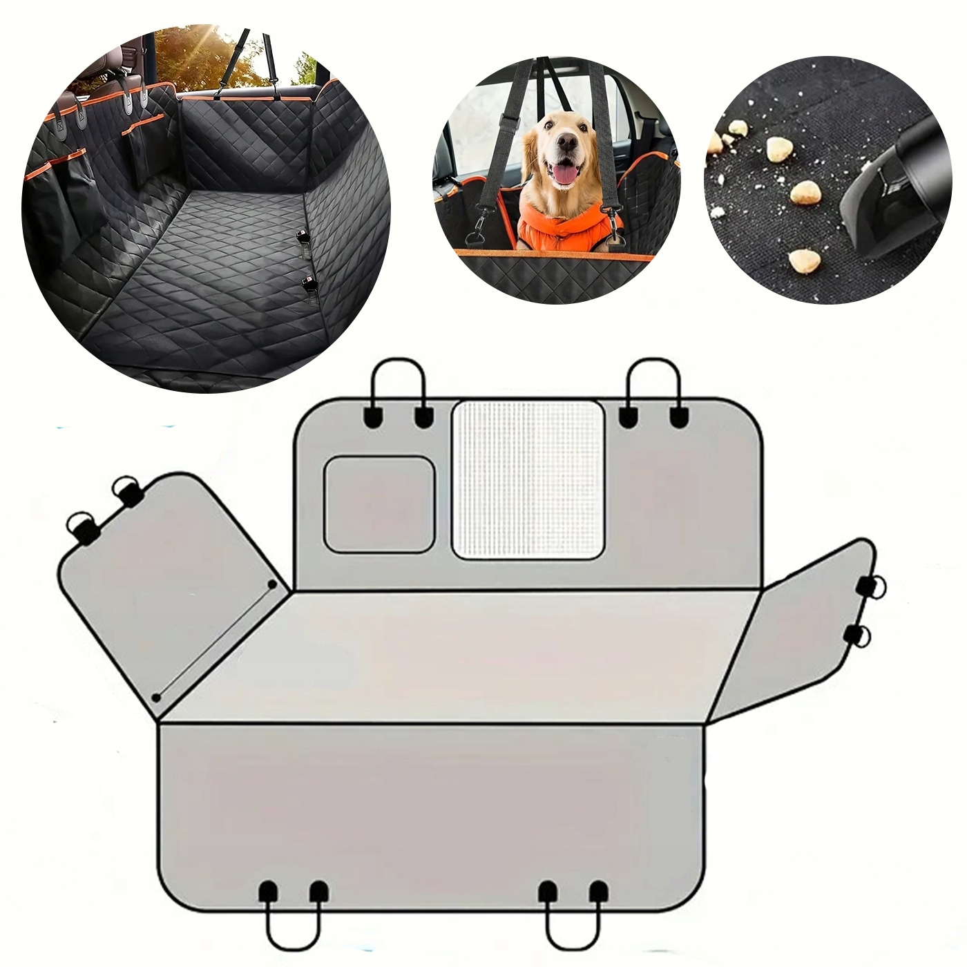 Levně Podložka Automobilová Houpací síť pro psa Voděodolná Odolná vůči nečistotám Ochrana