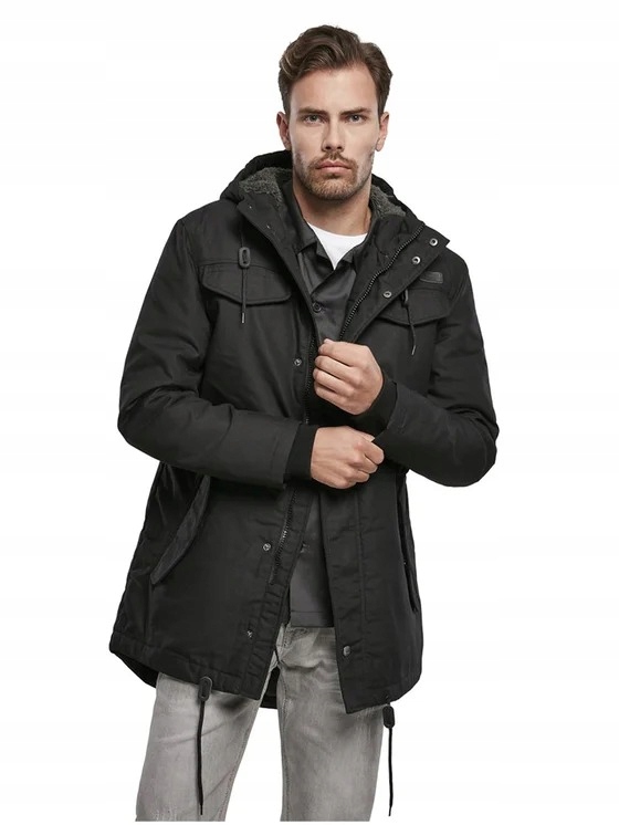 Brandit Parka Pánská S Kapucí V Černé Barvě XL 7AA