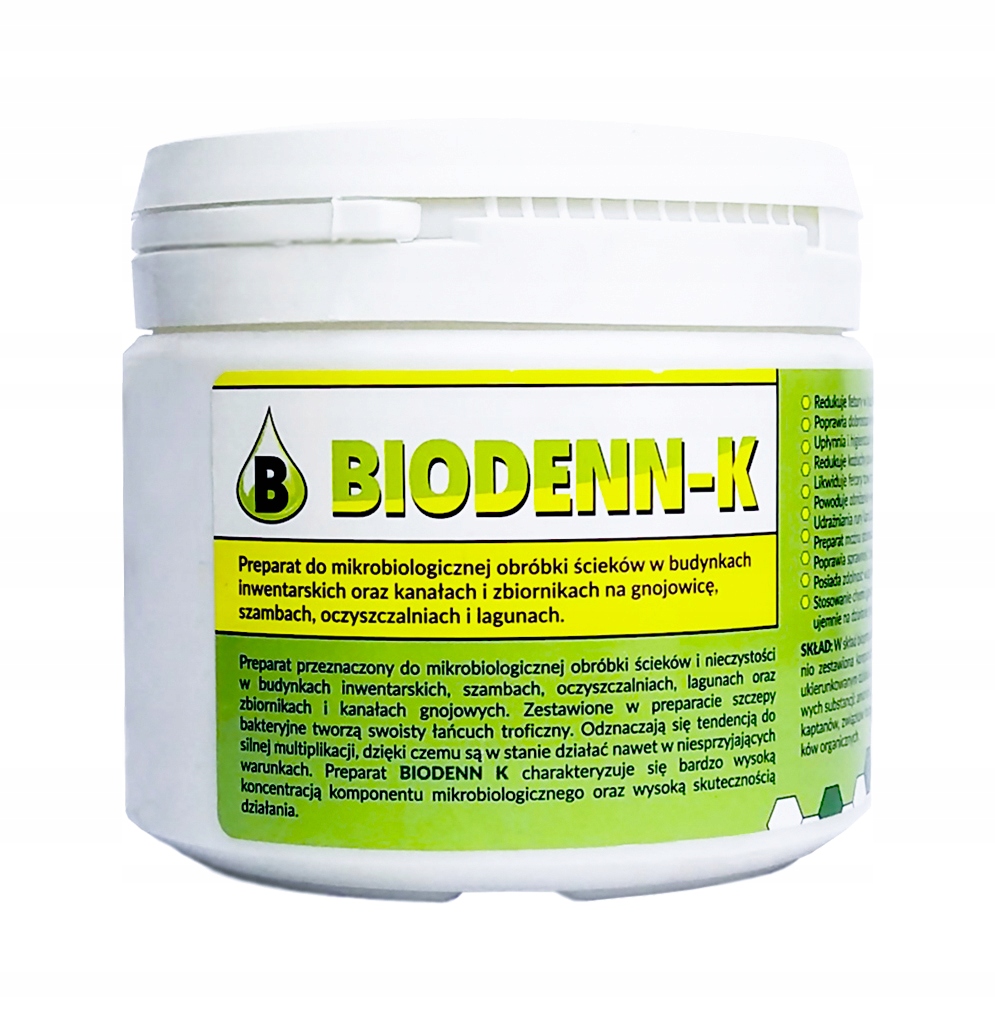

Biodenn-k 450 g Bakterie Szambo Drenaż Eko