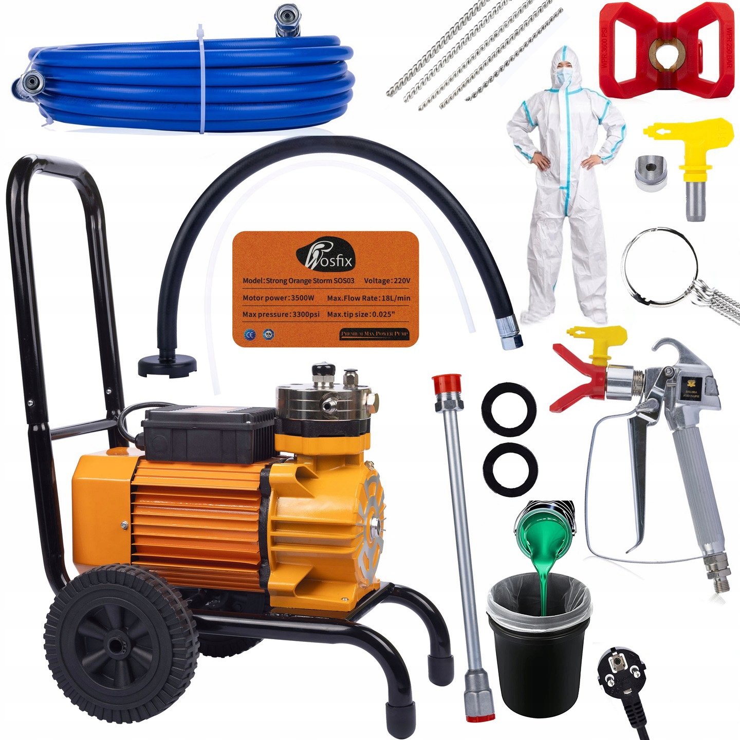 Hydrodynamický Malířský Agregát Rosfix 3500 W, Příslušenství, Vytěráky, Síta