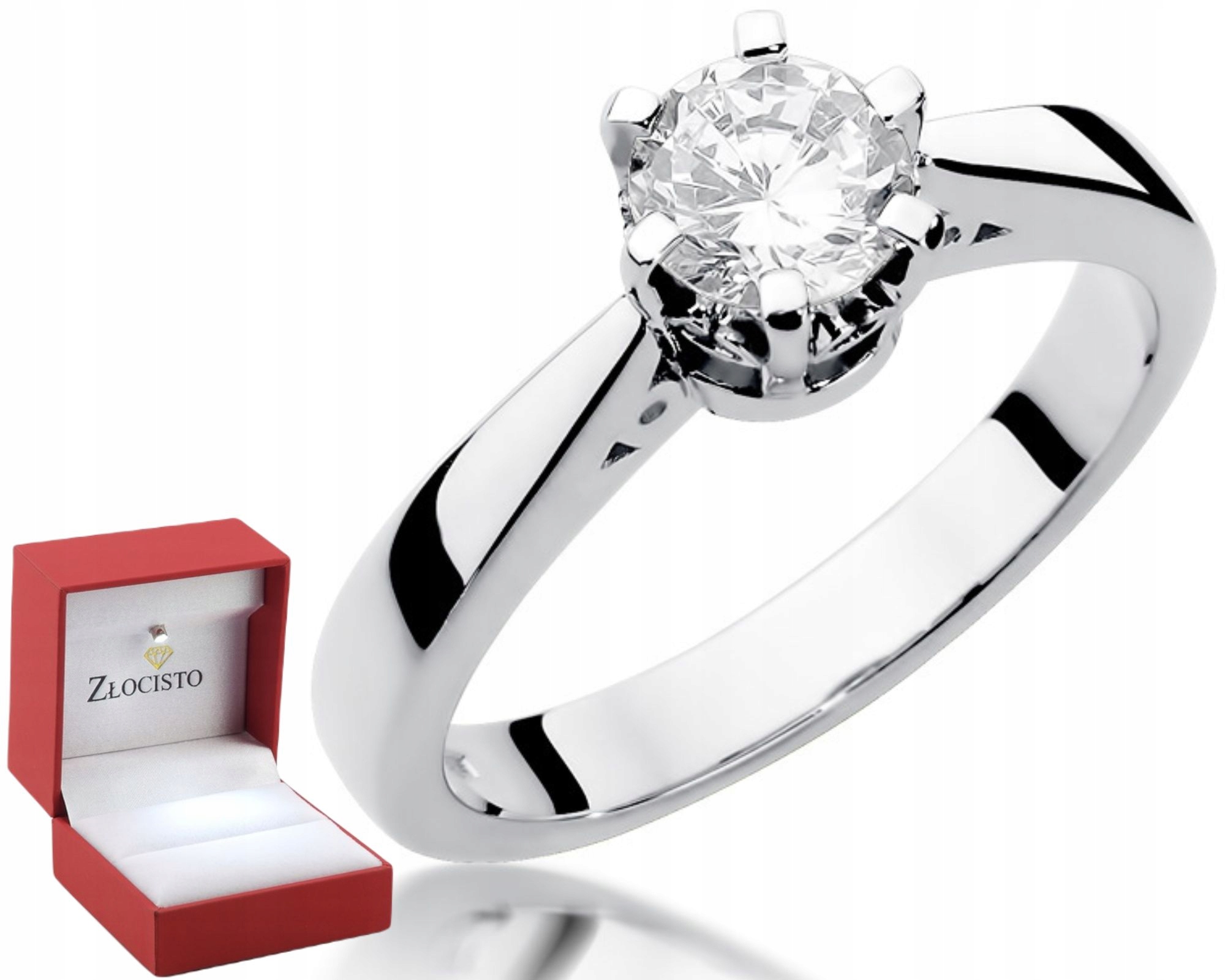 Bílé Zlato Klasický Prstýnek Briliant 1,00CT Diamant
