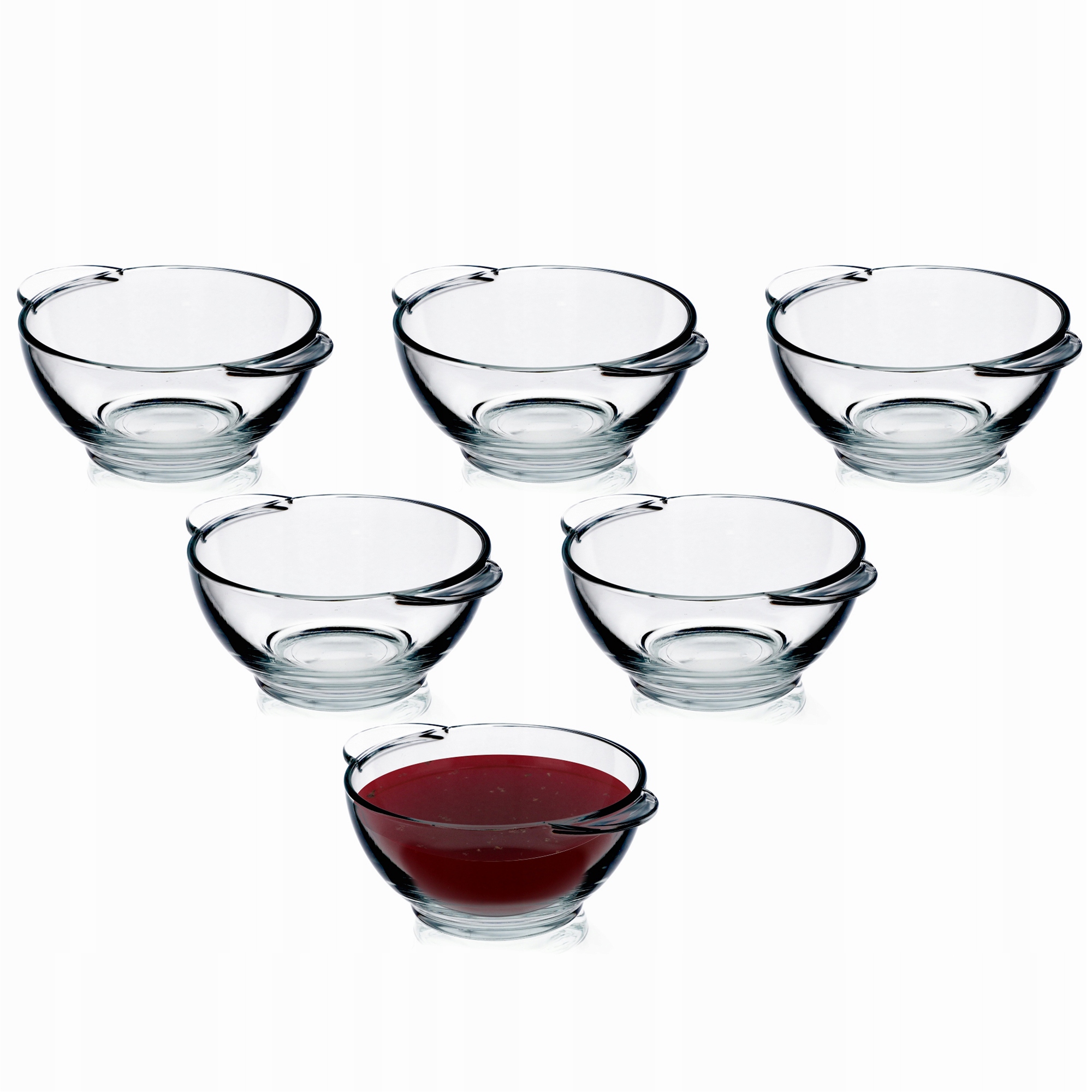 6x MISKA MISKI DO ZUPY 400ml MISECZKI BULIONÓWKA FLACZARKA KOMPLET Kolor przezroczysty