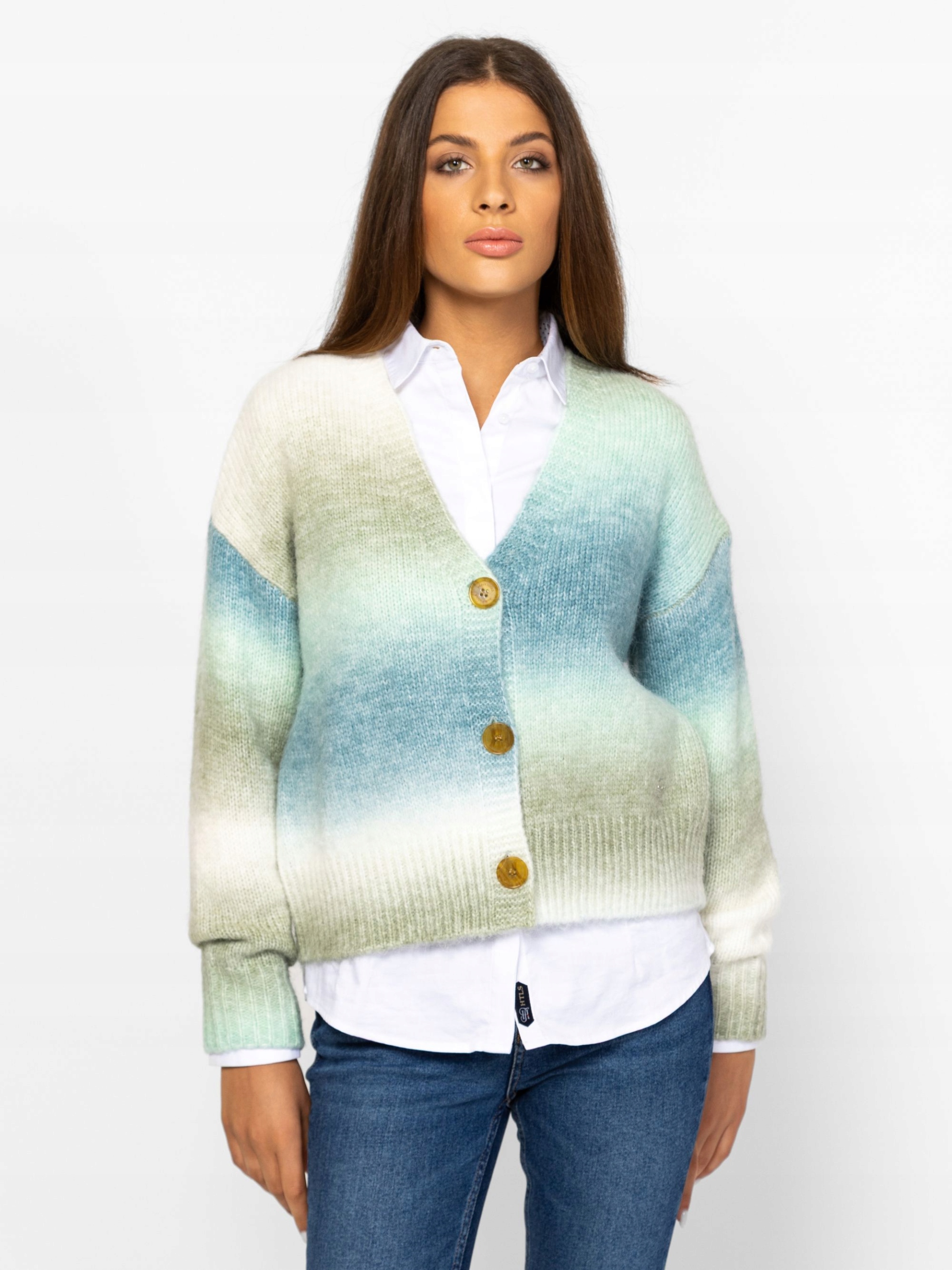 Heavy Tools Dámský Svetr Kardigan Rozepínací Hanga Vícebarevný L