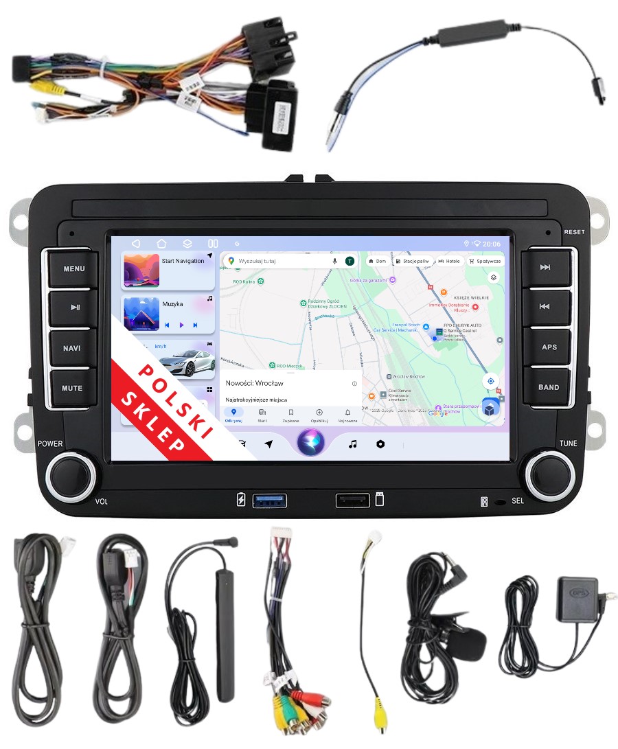 Radio Navigace 2DIN Android Vw Seat Škoda 4/64 Gb Cp Dsp Lte Carplay