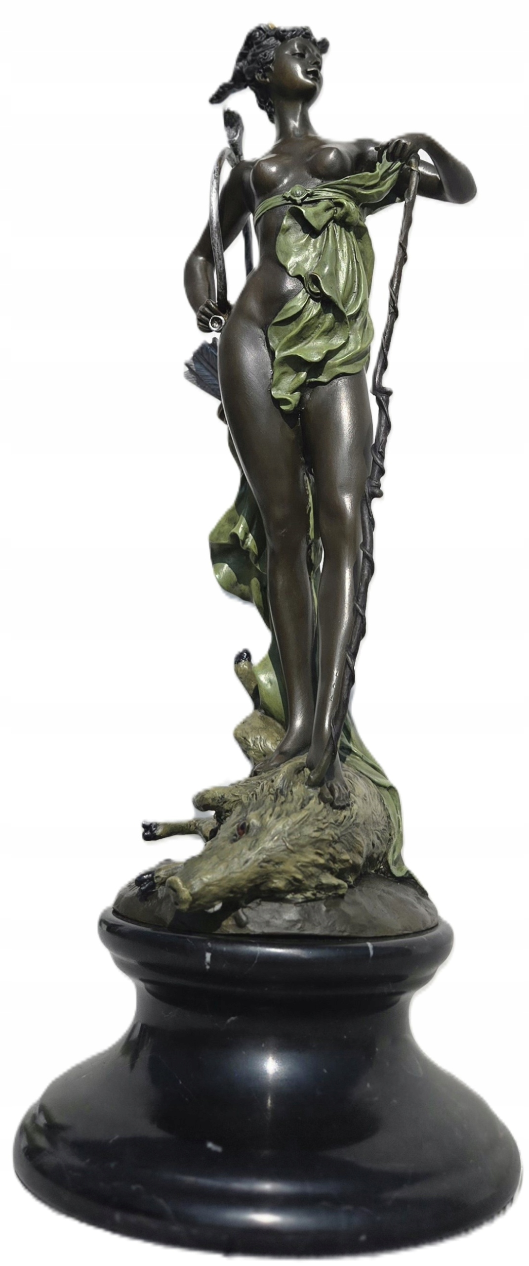 Figúrka Socha Luxusná Diana Bronz Bohyňa Lovci Diviak Nahota