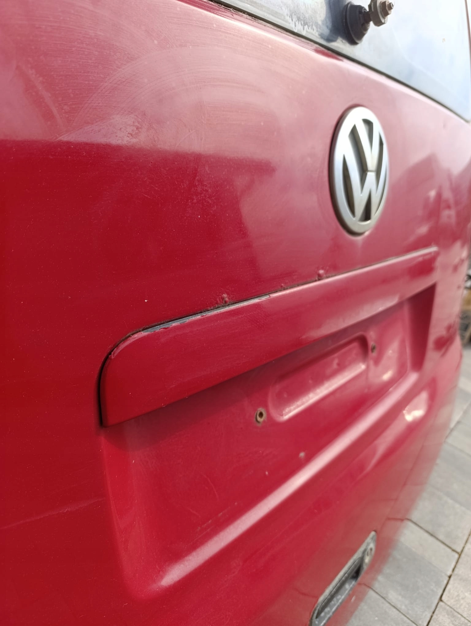 trunk door cover boot VW T5 T5 lift rear part red
