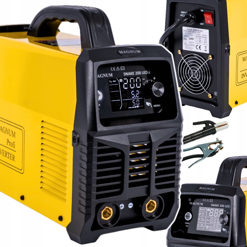 Spawarka inwertorowa elektrodowa Magnum Snake 200 Led V2 Mma Tig elektroda
