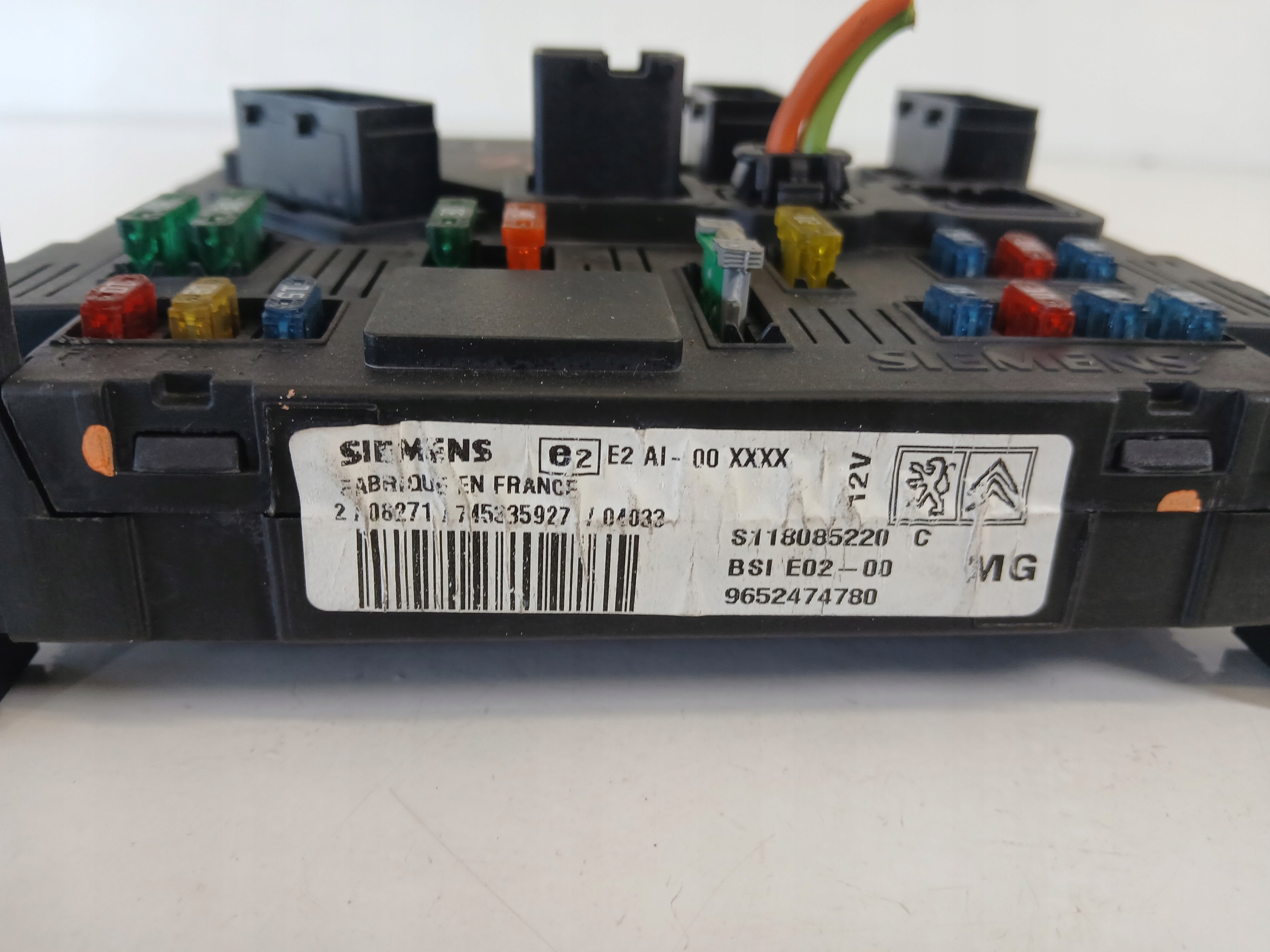 PEUGEOT 206 Module fusibles 9652474780