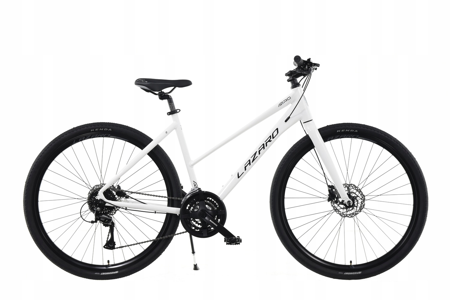 Rower Fitnes Gravel Lazaro Aero V2 28 Damski Flat Bar Hydraulika 19 Biały