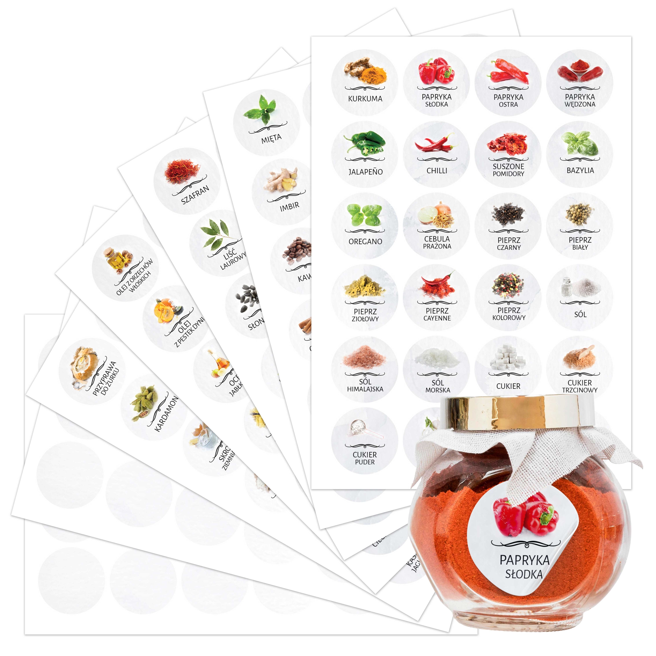 

Naklejki Etykiety na Przyprawy pojemniki 144szt w5
