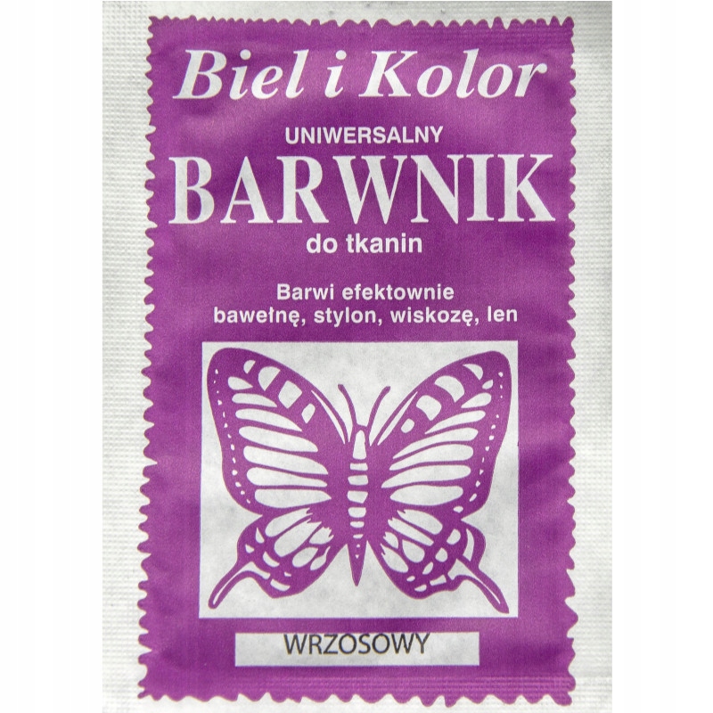 

Barwnik do tkanin farba Biel i Kolor Wrzosowy