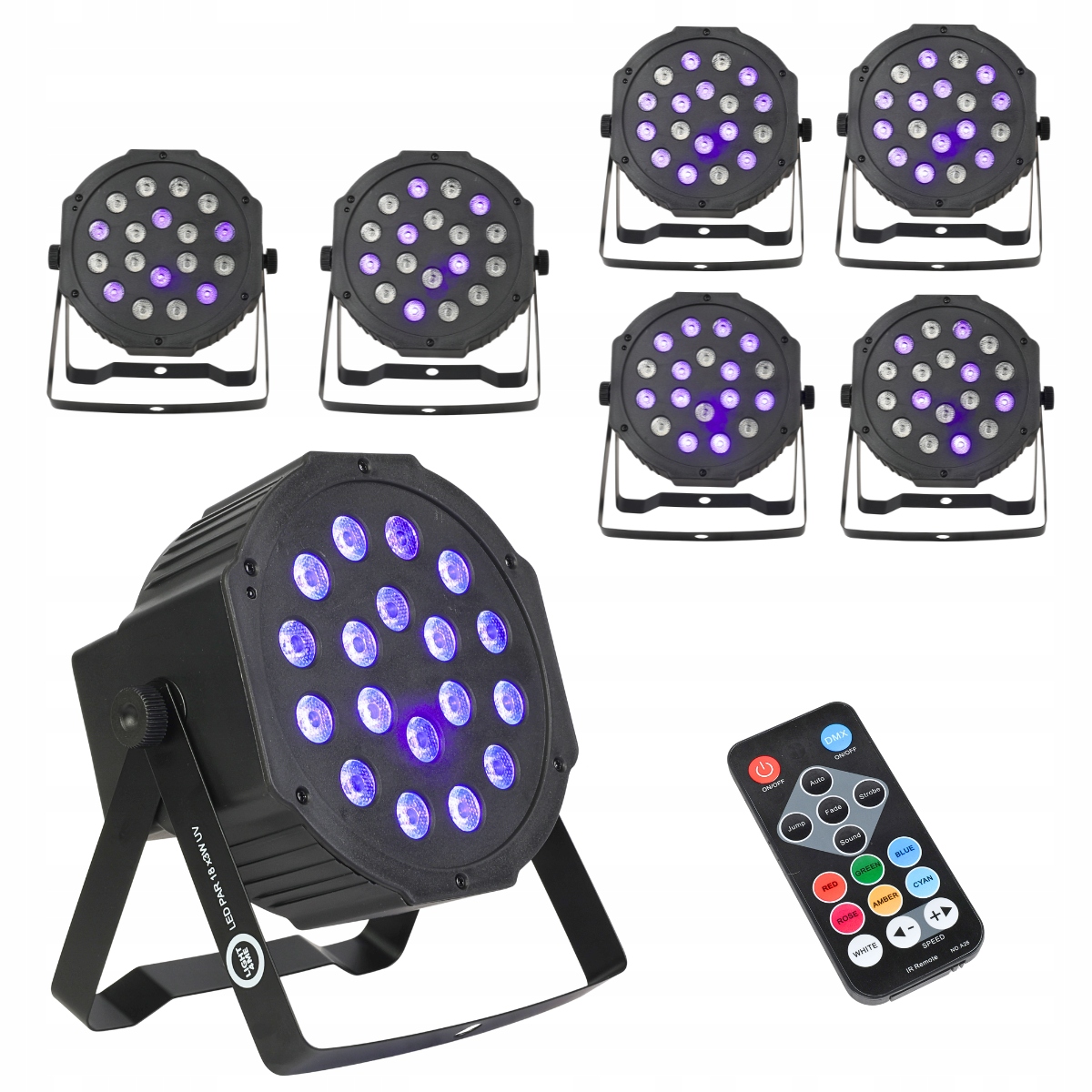 Párty Scénický Reflektor Led Projektor Par Ultrafialový 18x3W Uv