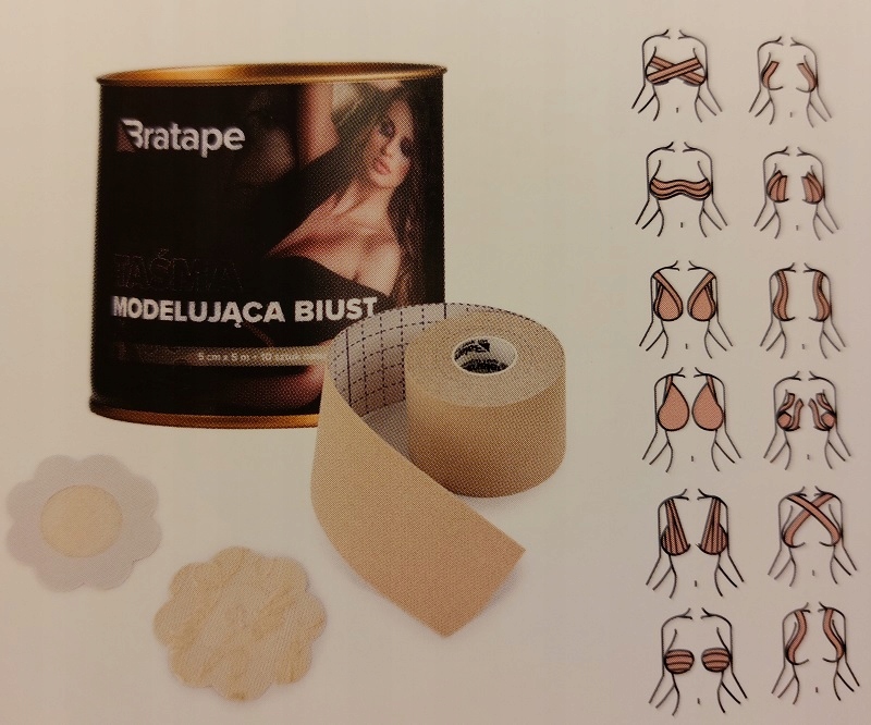 TAPE TAŚMA modelująca Biust Dekolt Piersi Bratape Marka Inna marka