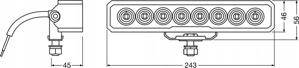 lampa robocza OSRAM Lightbar WL VX250-WD Producent części Osram