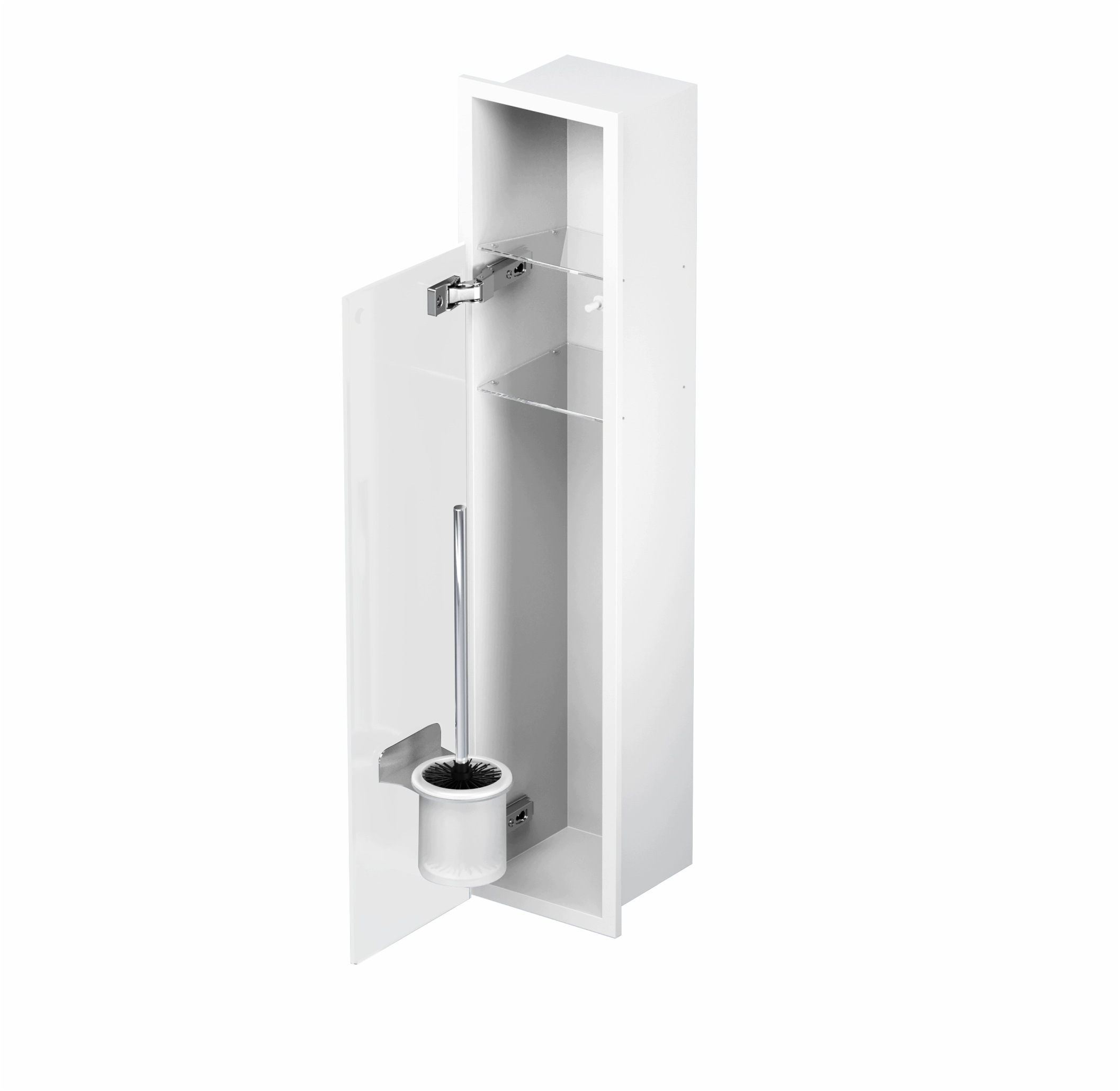 Schowek Wc na szczotkę i papier Biały Matowe Drzwi Flat 800 Lewy Outlet