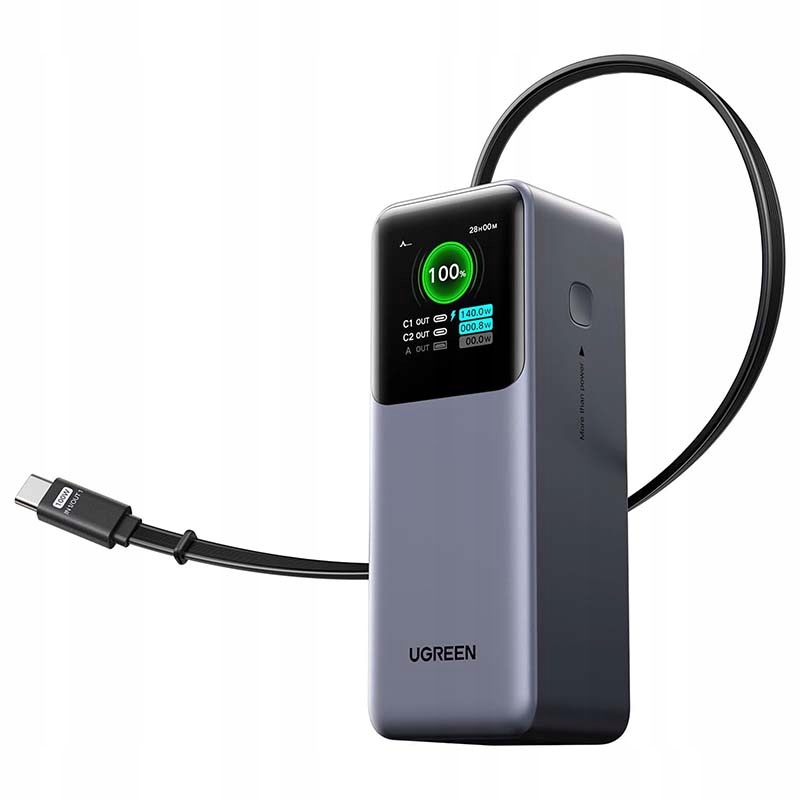 Powerbanka 20000mAh Ugreen PB726, Usb, Usb-c, 165W, se zatahovacím kabelem