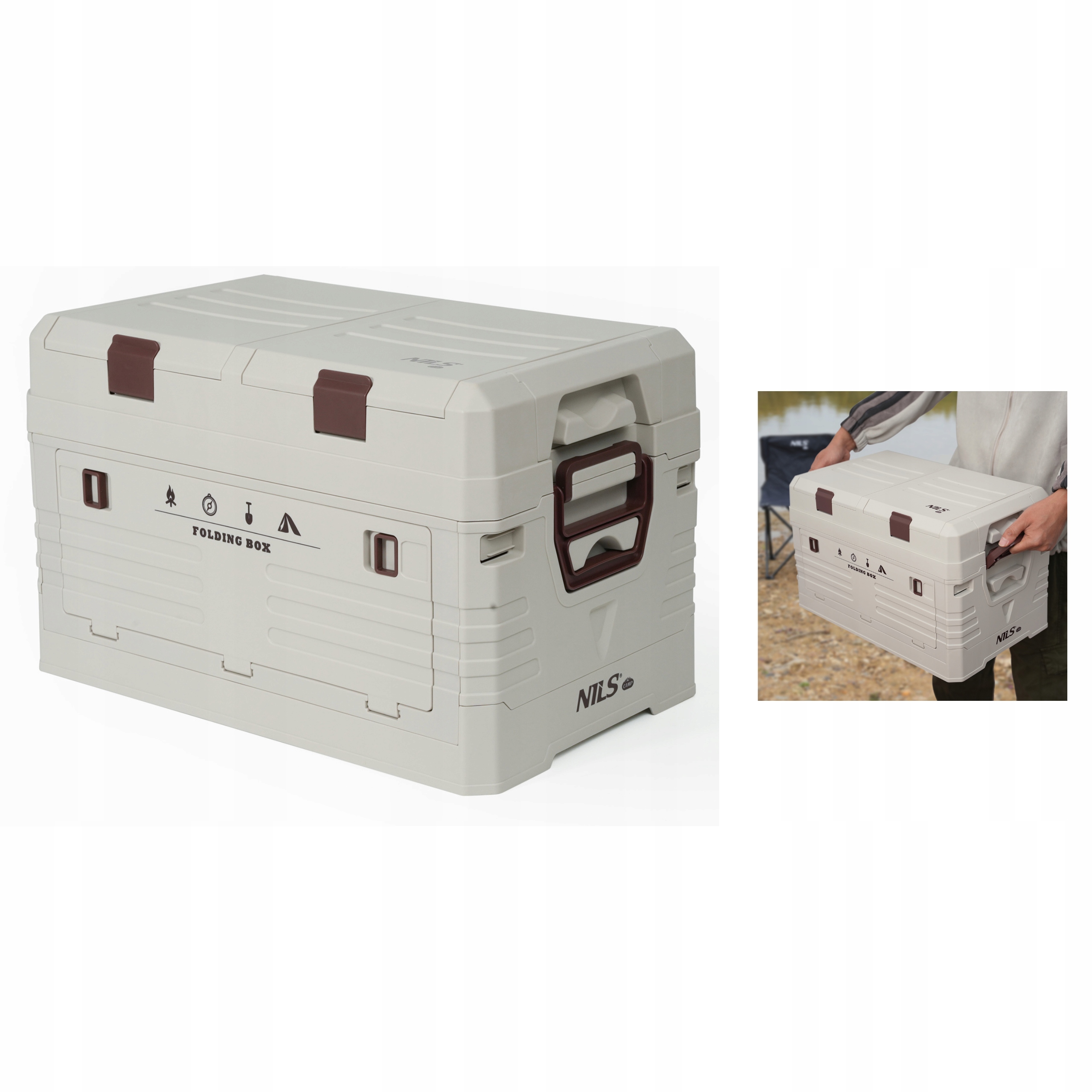 Skládací kempingová skříň organizér zavazadlového prostoru 42L bivak Nils Camp