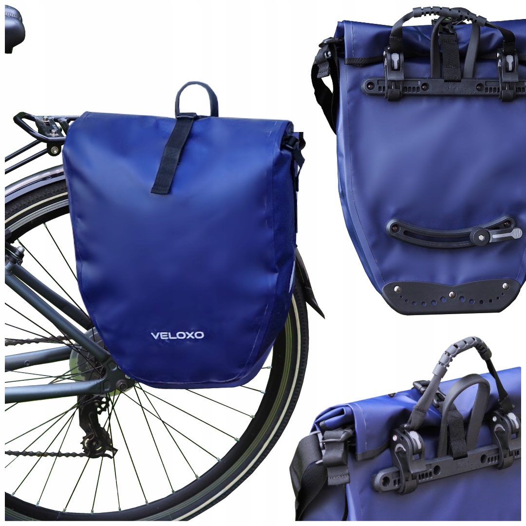 Cyklistická Brašna Veloxo 25L Voděodolná Na Nosič Modrá Adventure Pro
