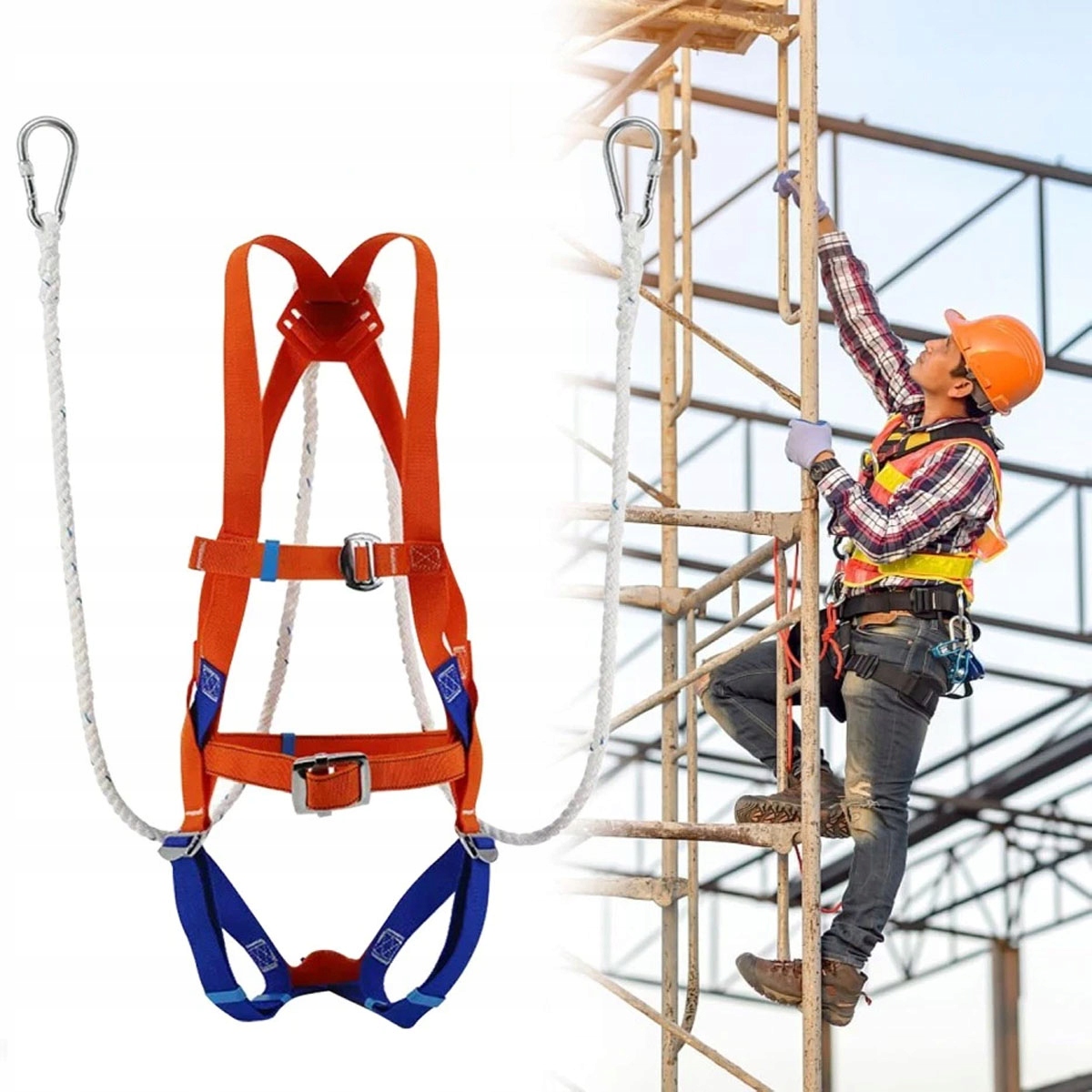 SZELKI BEZPIECZEŃSTWA BHP DO PRACY NA WYSOKOŚCI WSPINACZKI ASEKURACYJNE