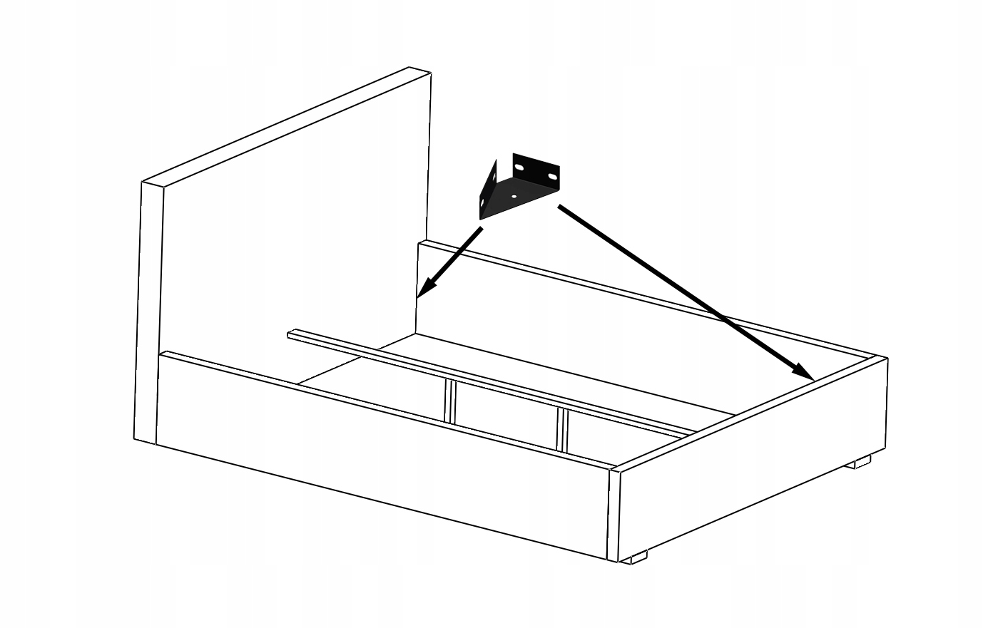 Narożniki metalowe łóżka wspornik pod stelaż 4 szt Marka Moledo