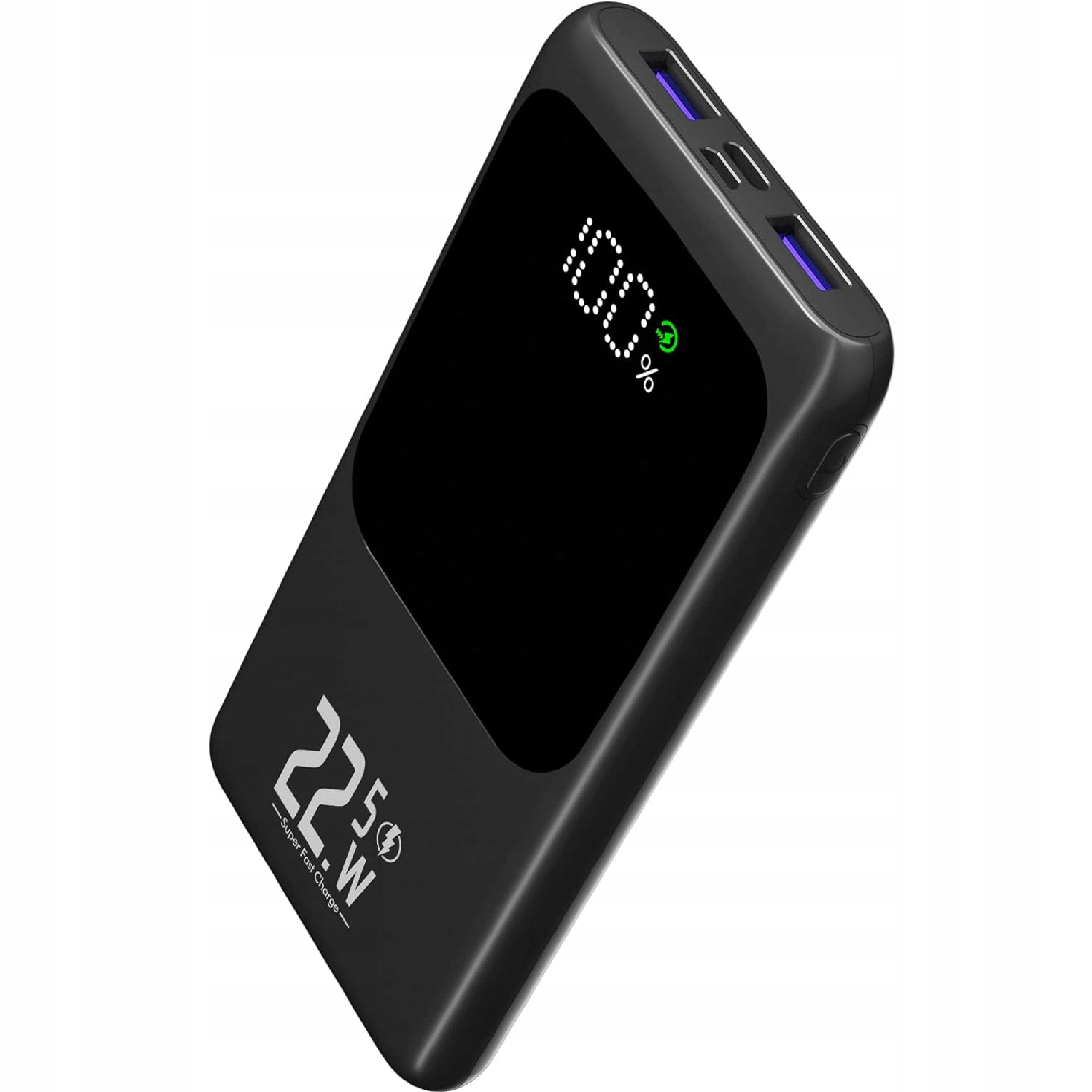 Powerbanka 2x Usb 10000 mAh 22,5W LCD displej Pd&qc 3.0 4 porty Nabíječka