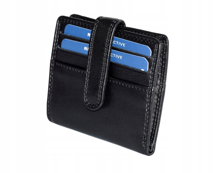 

Etui na karty czarne Skórzane Rfid Safe portfel
