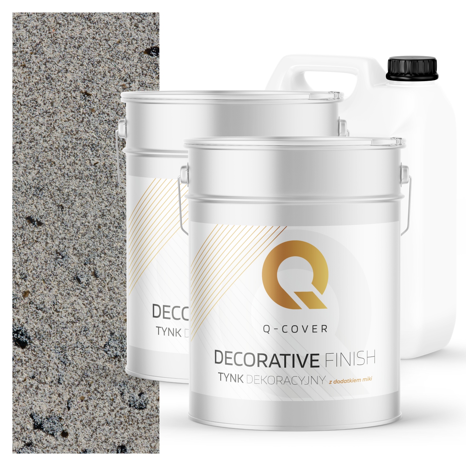 Dekorativní Omítka Sada Na 7 m2 Šedá S Černou Mikou Půda D911