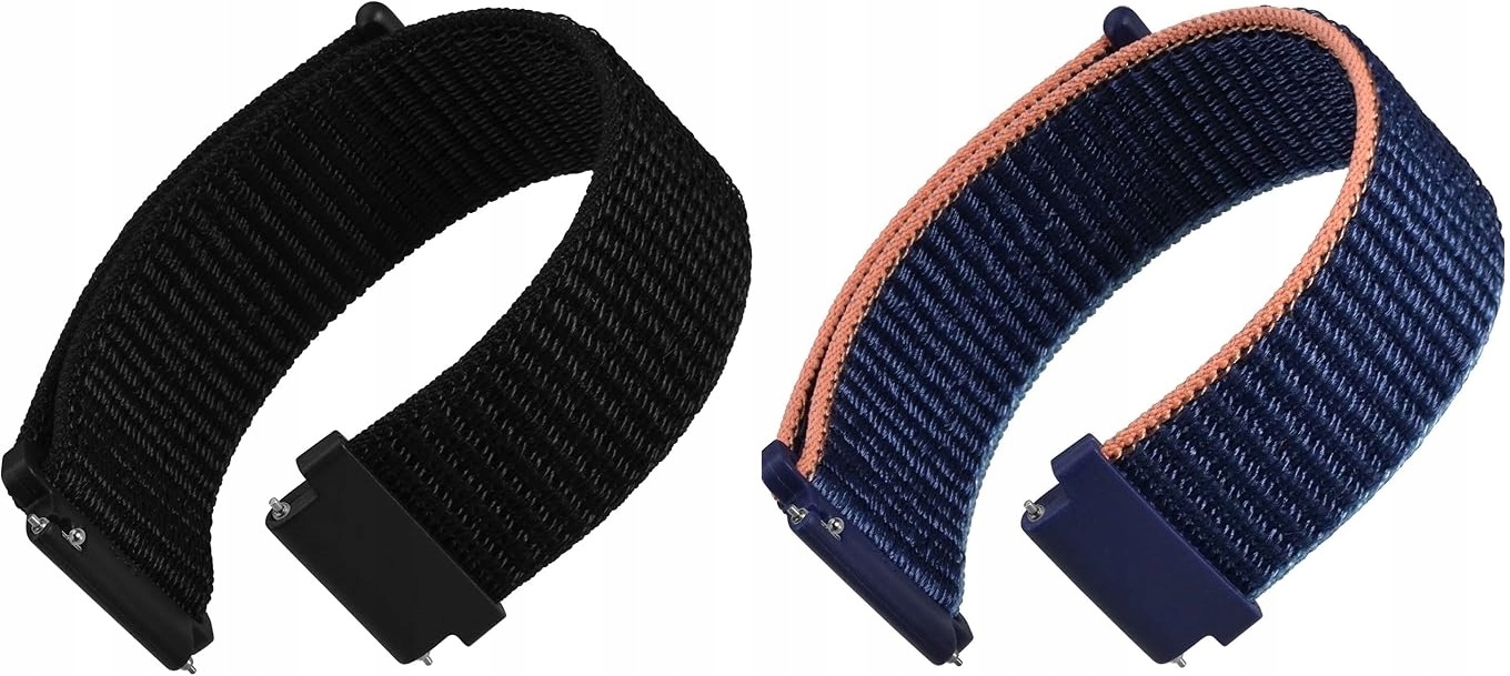 Regulowany Nylonowy Pasek 22MM Do Zegarka Wocci Na Zapinacz Czarny