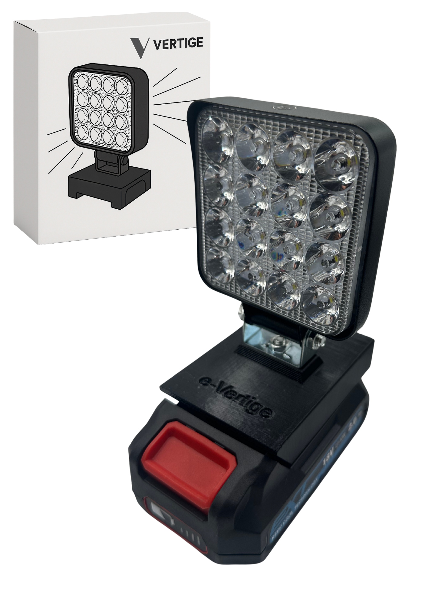 Lampa Led Erbauer 18V, halogen roboczy akumulatorowy, lampa warsztatowa