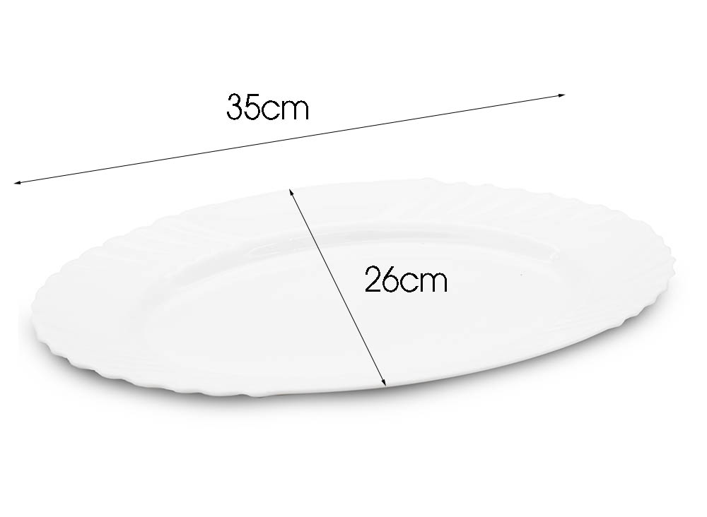 PÓŁMISEK OWALNY OWAL BIAŁY TALERZ DO SERWOWANIA NA PRZEKĄSKI 35 CM Kod producenta LBYP140