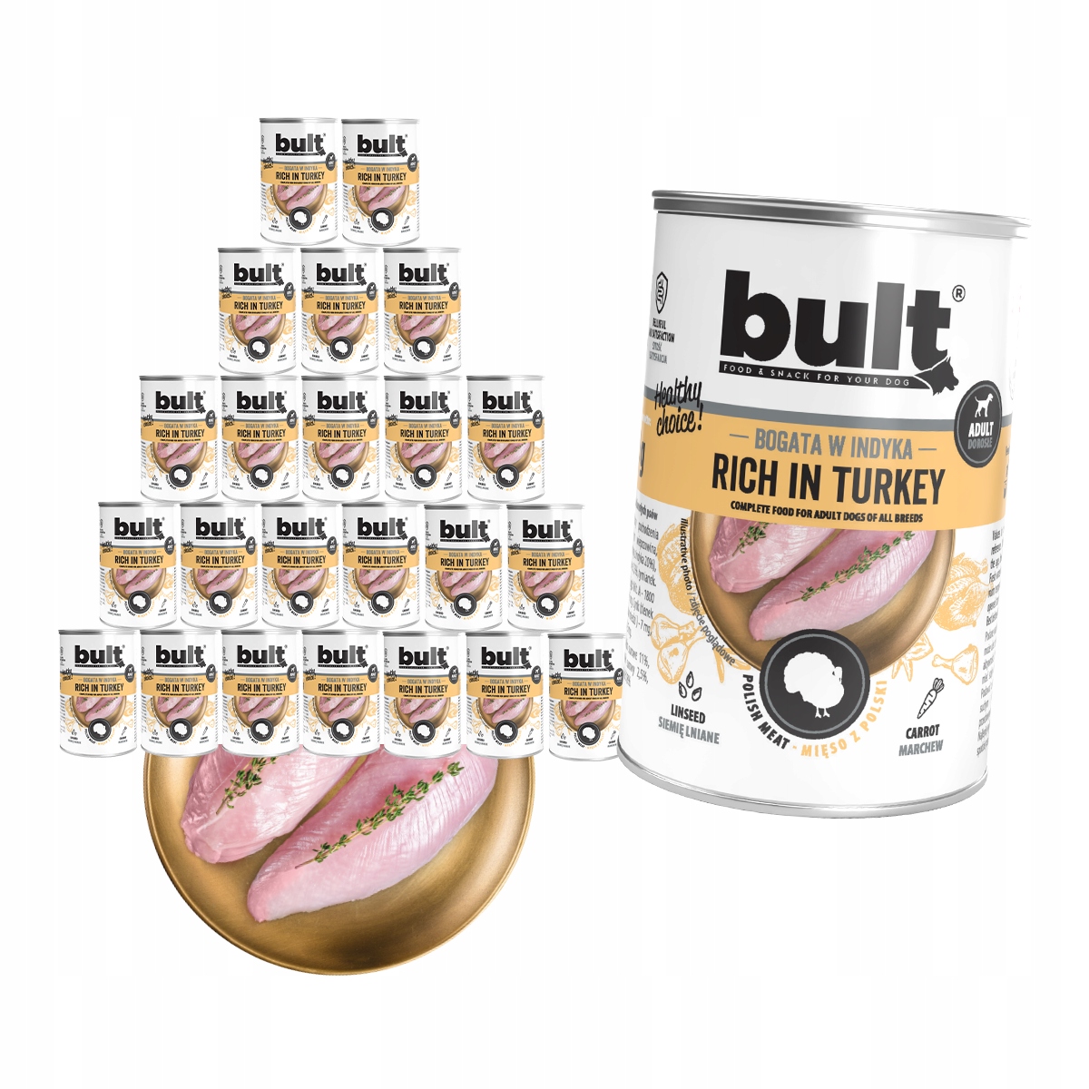 Levně Vlhké Krmivo Pro Psa Bult Plechovka Bohatá Na Krůtu Sada 24x400G