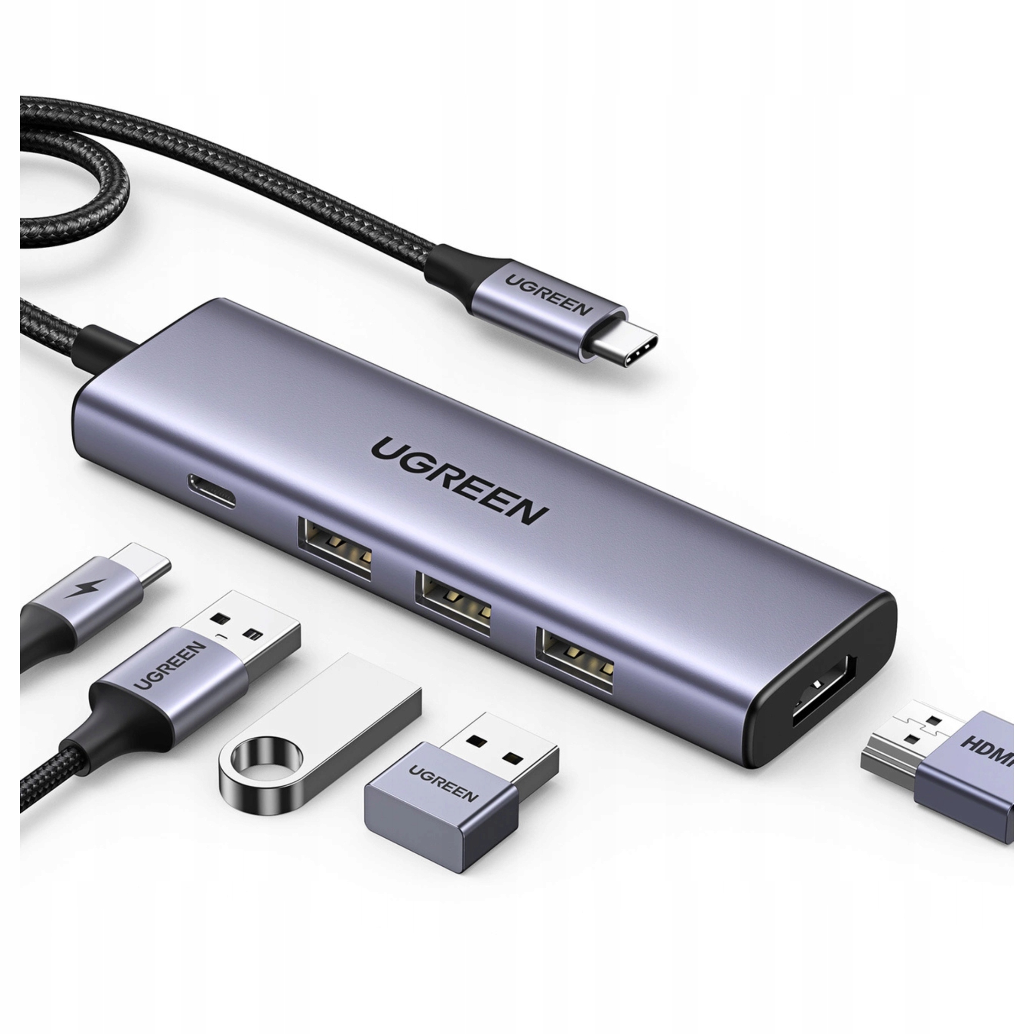 Hub Adaptér Ugreen Revodok CM511 Usb-c na 3x Usb, Hdmi, Usb-c, Hdmi 4K 30