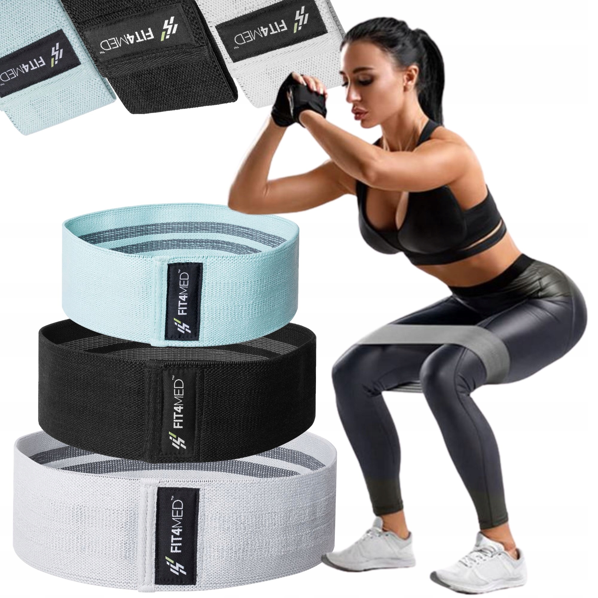 HIP BAND 3SZT TAŚMY MATERIAŁOWE FITNESS FIT4MED Rodzaj guma