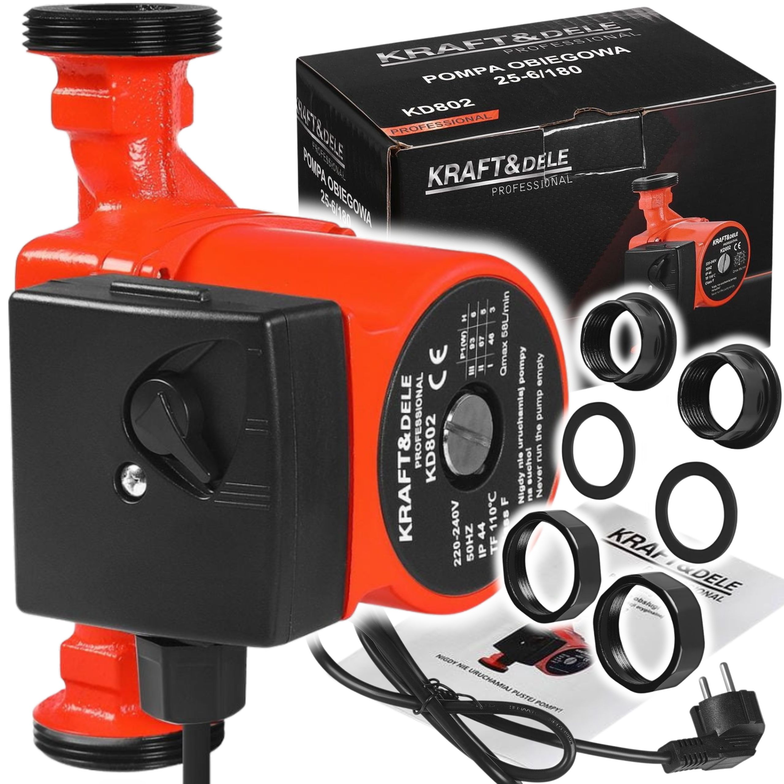 Oběhová Pumpa Co Cirkulační 25-6/180 40 dB(A) 58 L/min Kraft&dele KD802