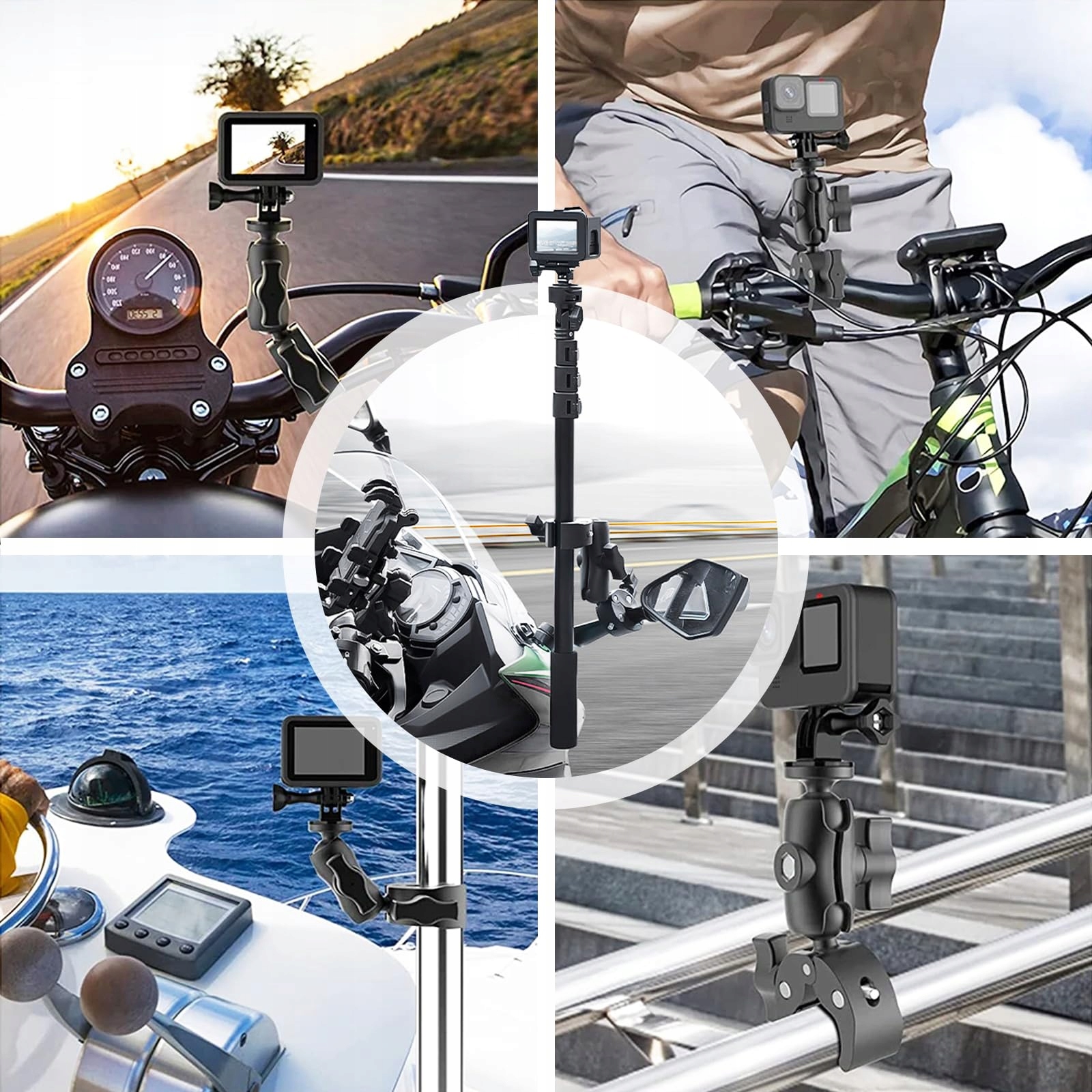 Uchwyt Motocyklowy Do Insta360 X4 X3 X2 Selfie Stick 360 Stopni YSISLYBIN — miniatura 8