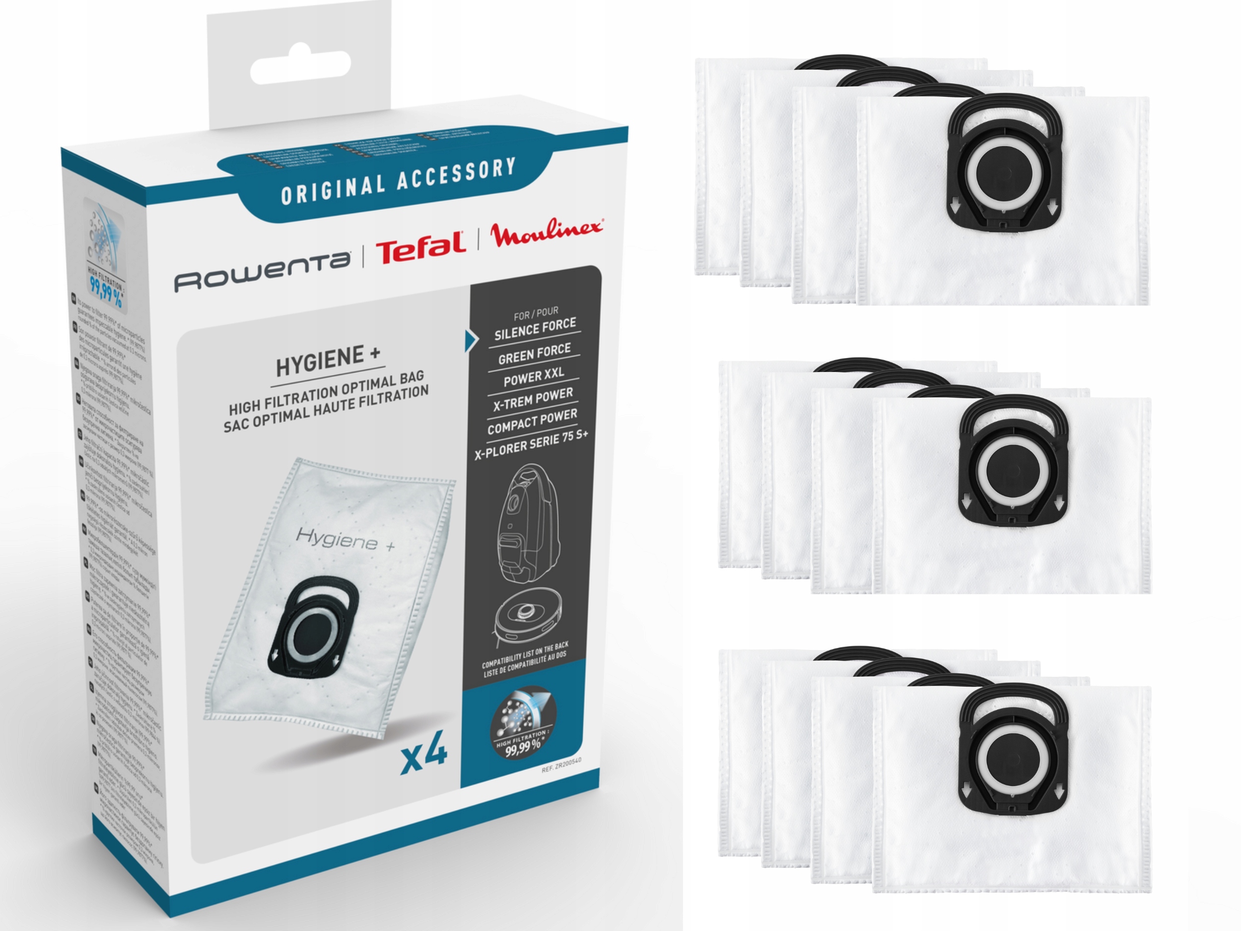 Worki do odkurzaczy i robotów Tefal Rowenta Hygiene ZR200540 12 szt