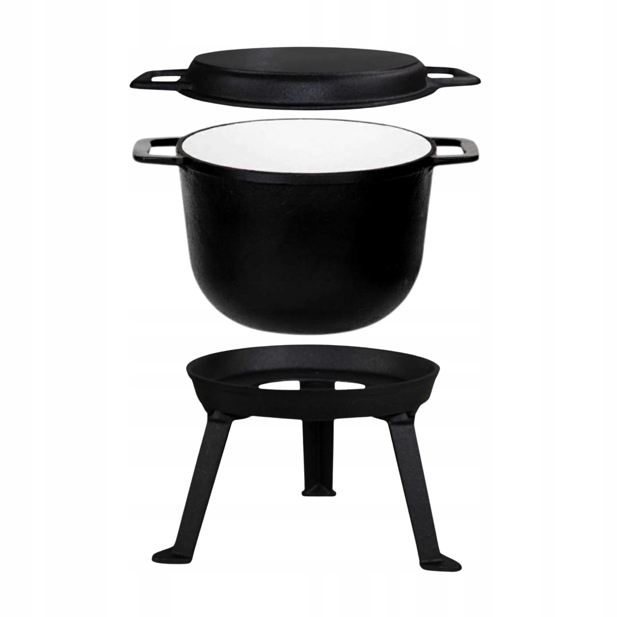 KOCIOŁEK ŻELIWNY EMALIOWANY Z PATELNIĄ GARNEK węgierski 8L OGNISKO GRILL Producent inna