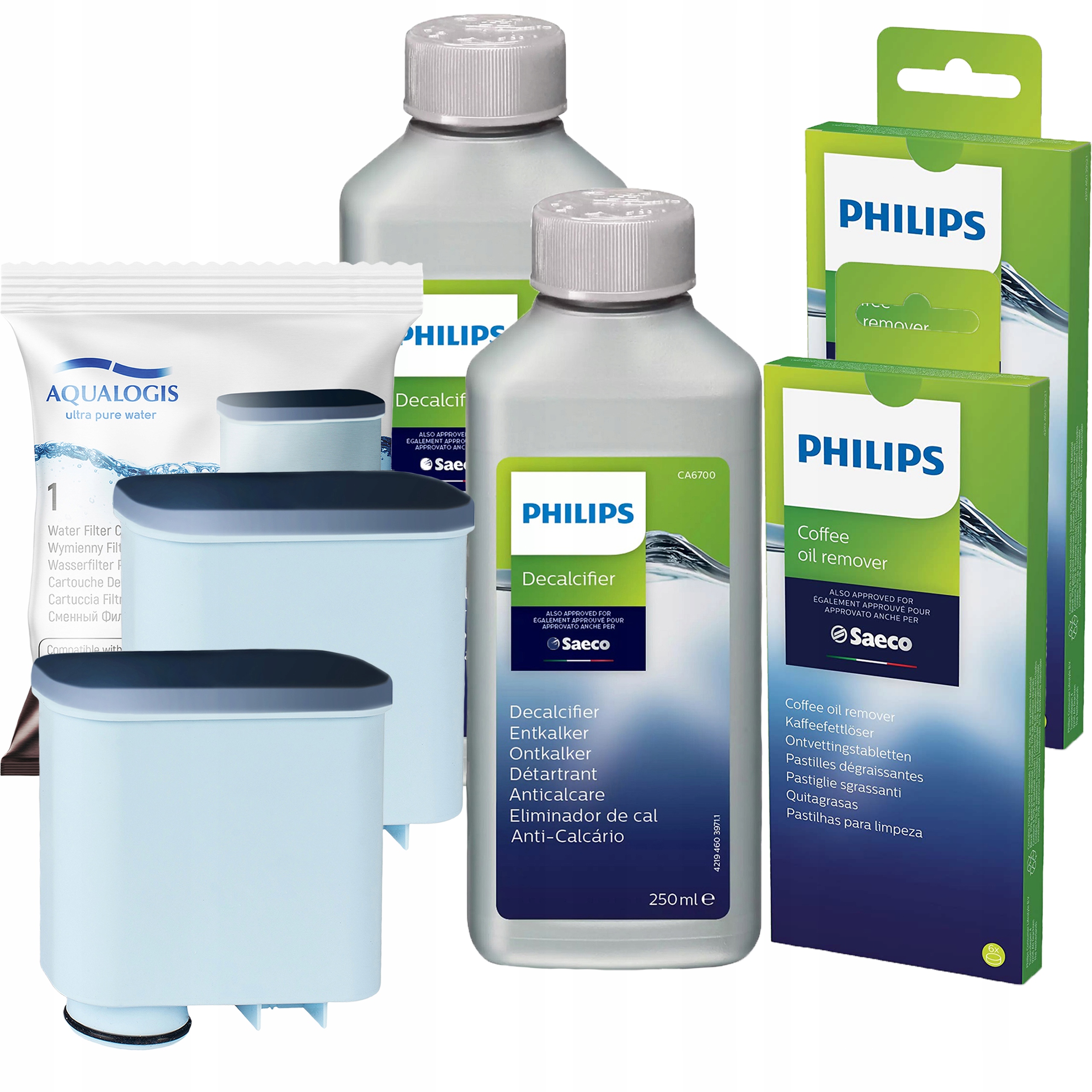 Set pro Philips Saeco Odvápňovač CA6700 Tablety CA6704 Filtr AquaClean